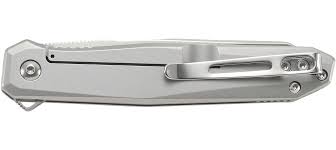 CRKT K230XXP Facet Silver Assisted Folding Knife - Satin Finish Stainless Steel Blade & Handle - EDC, Outdoor, Camping, Survival Gear