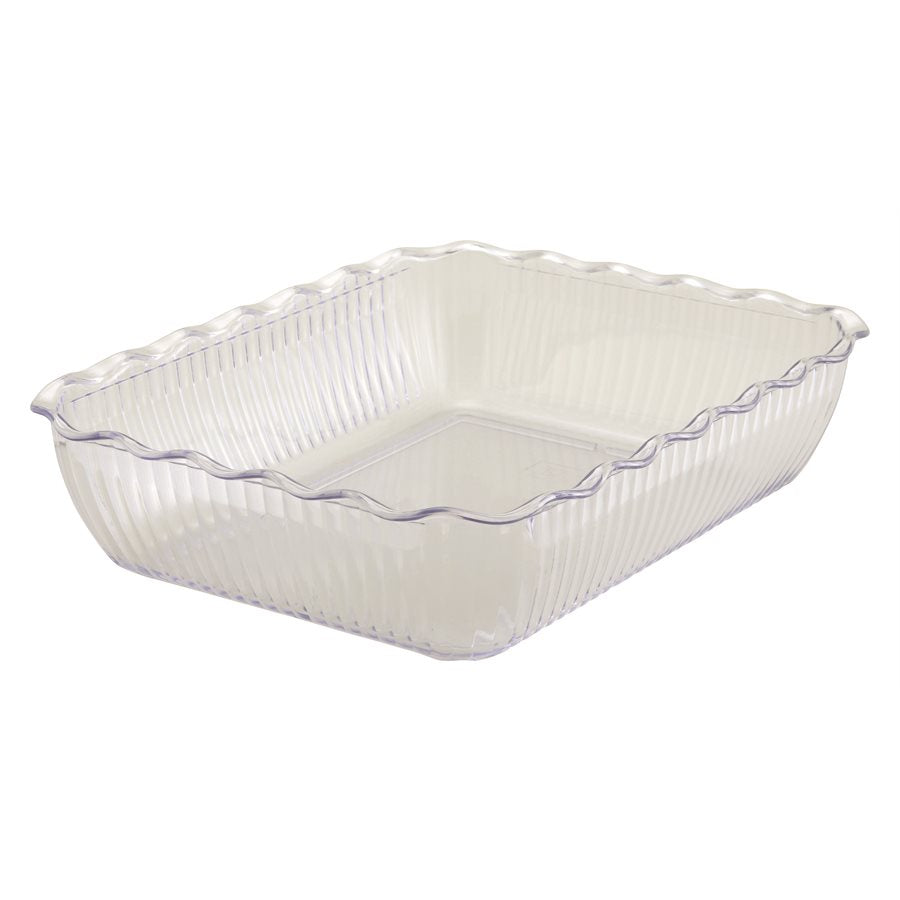 Winco 13 x 10 Deli Crock with 3 Deep Compartments - Clear Food Storage Container for Deli Meats, Cheese & Party Snacks - Perfect for Catering, Restaurants & Home Kitchen Organization