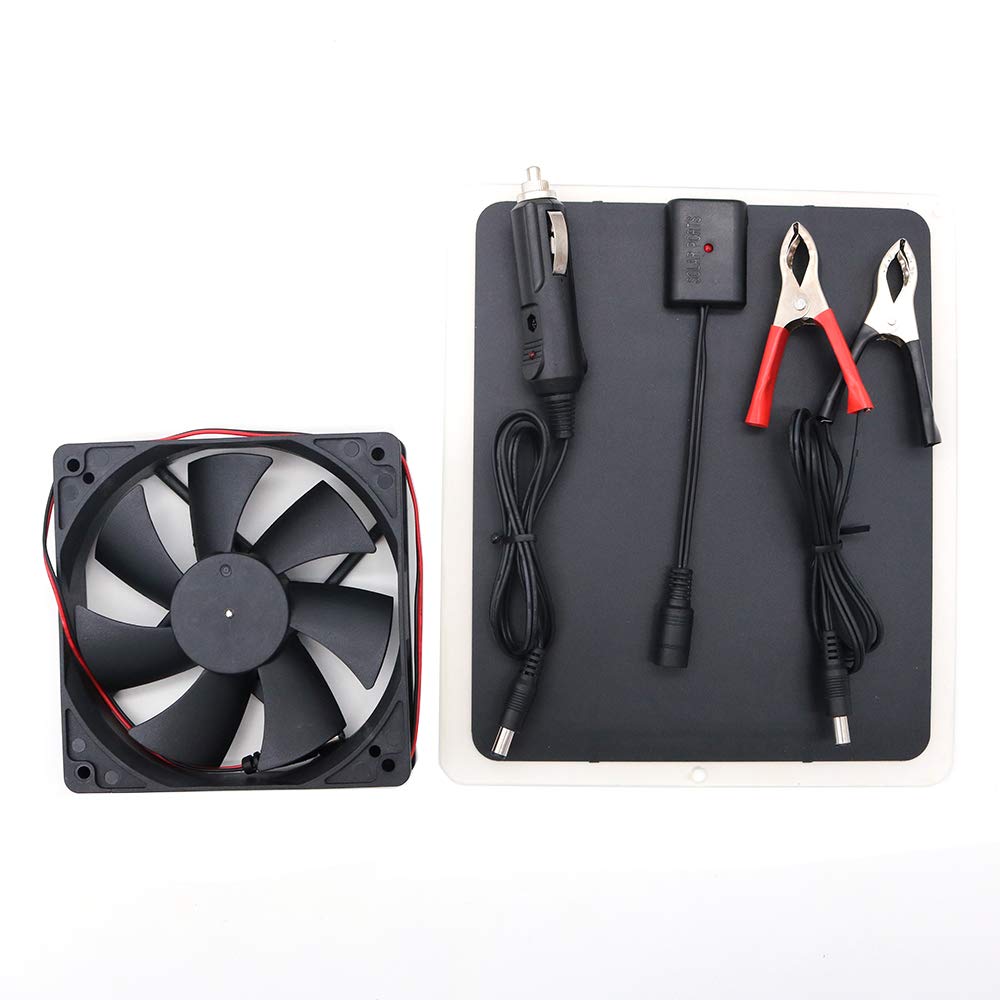 10W Solar Powered Mini Fan - Camping, Greenhouse & Ventilation