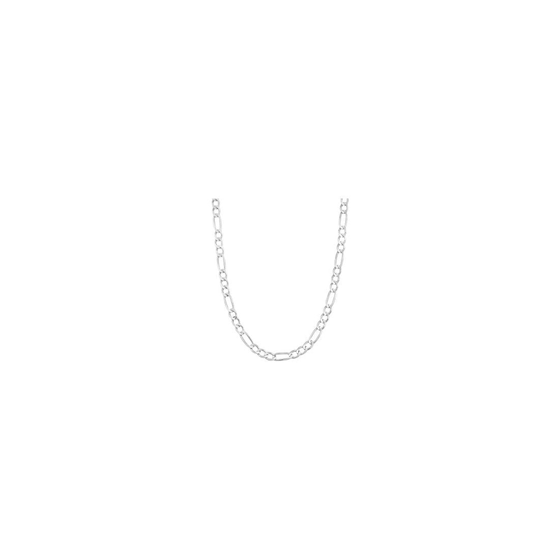 4MM 100 Figaro Link Chain .925 Solid Sterling Silver Necklace - 7