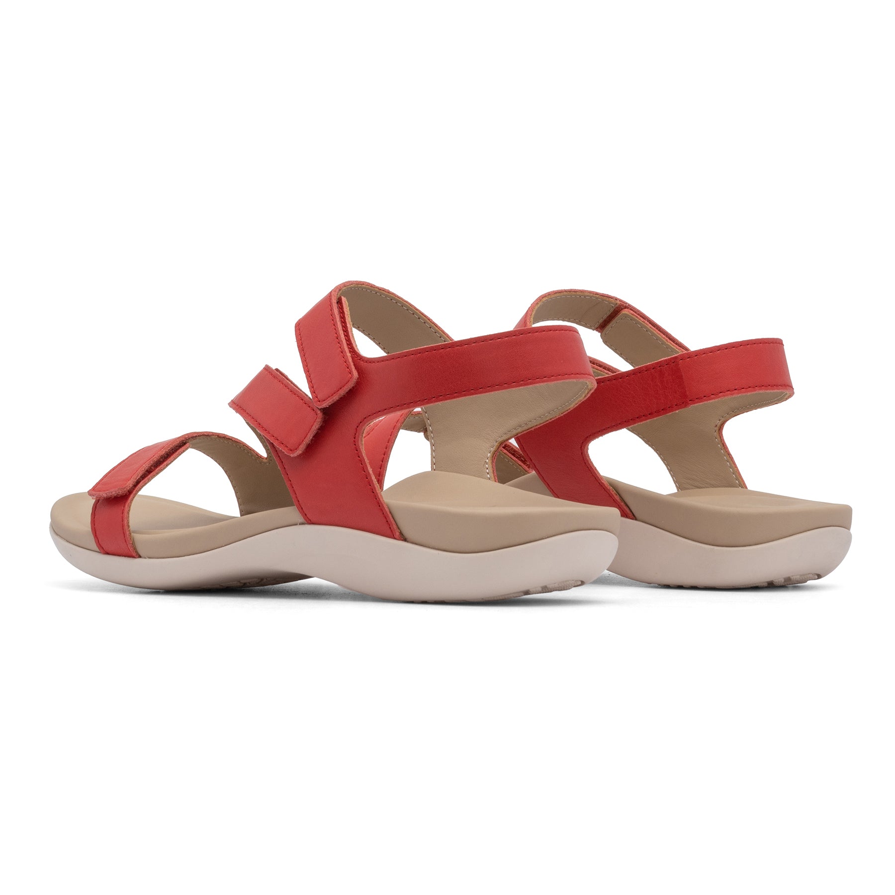 Abeo Oasis Comfort Sandals for Women - Red | Arch Support & Cushioned Footbed | Perfect for Walking, Travel & Beach Vacations