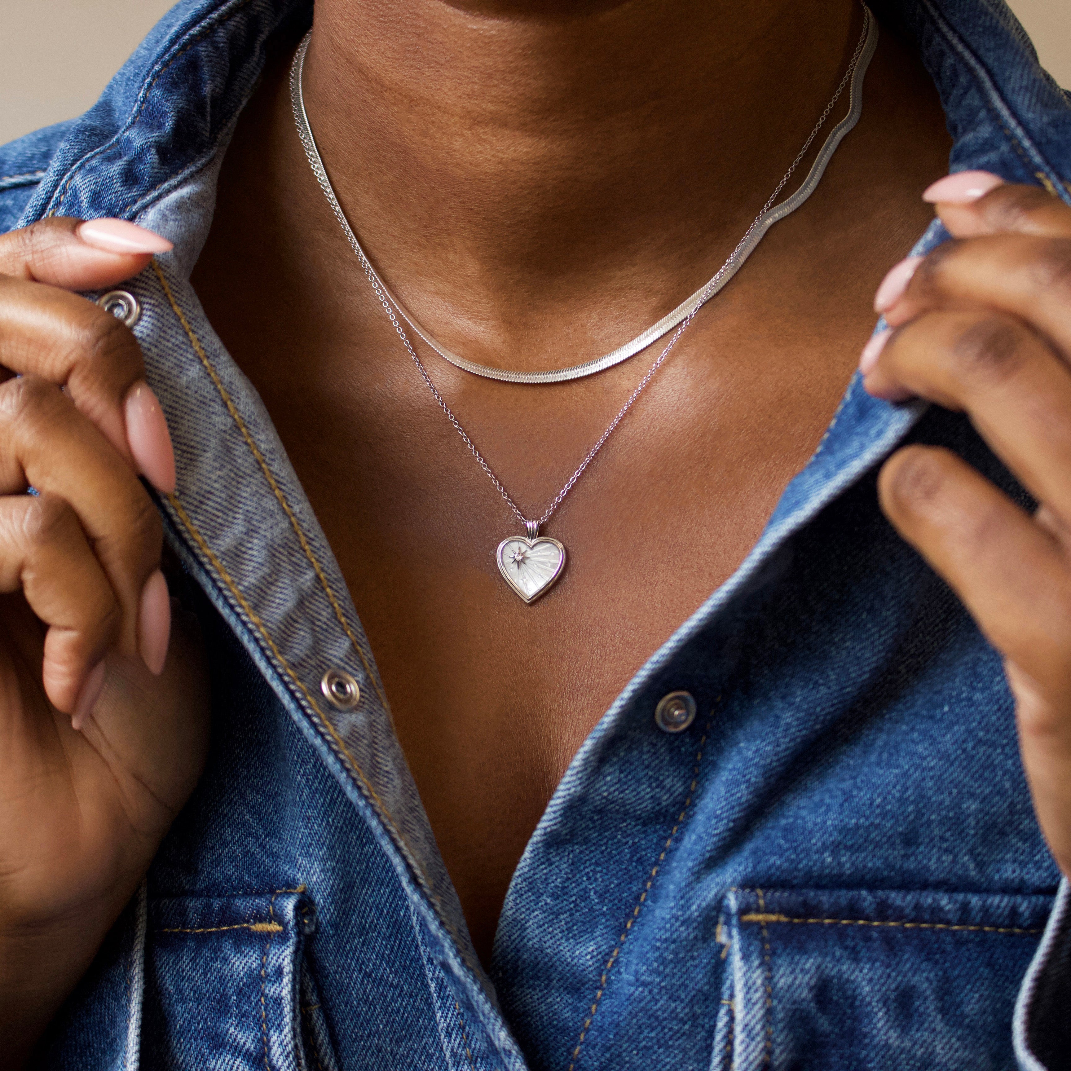 Genuine Mother of Pearl True Love Necklace for Women - Elegant Pendant Jewelry Gift for Anniversary, Valentine's Day & Special Occasions