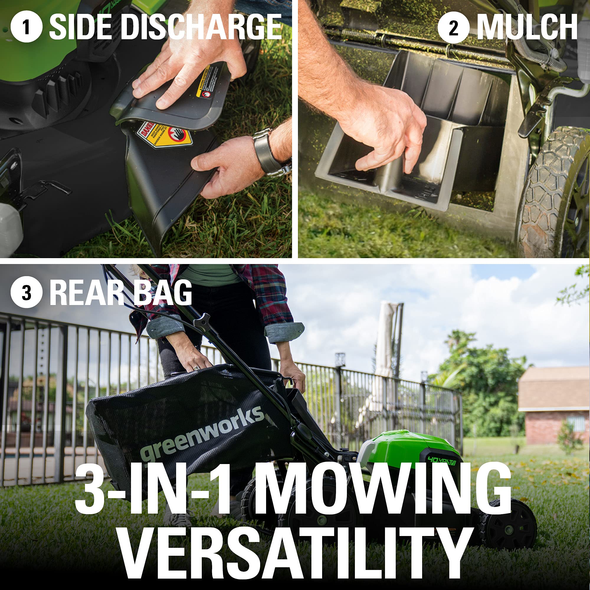 Greenworks 40V 21-Inch Self-Propelled Cordless Lawn Mower with 5.0Ah Battery & Charger | Brushless Motor | 75+ Tool Compatible | Perfect for Medium to Large Yards, Quiet & Eco-Friendly Lawn Care