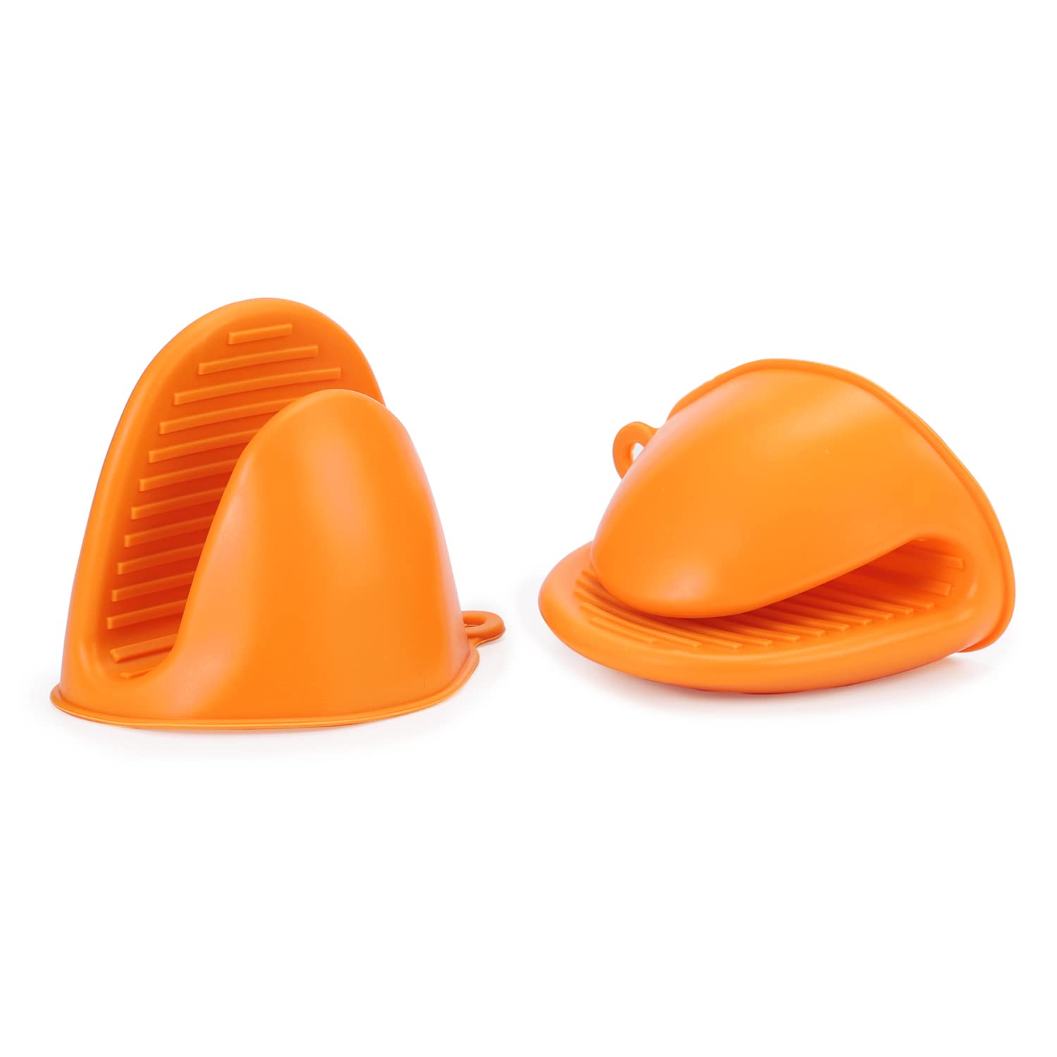 Heat Resistant Silicone Mini Oven Mitts for Cooking, Baking, BBQ - Non-Slip Kitchen Gloves (Orange) - Perfect for Baking Cookies, Grilling Steaks & Handling Hot Pans