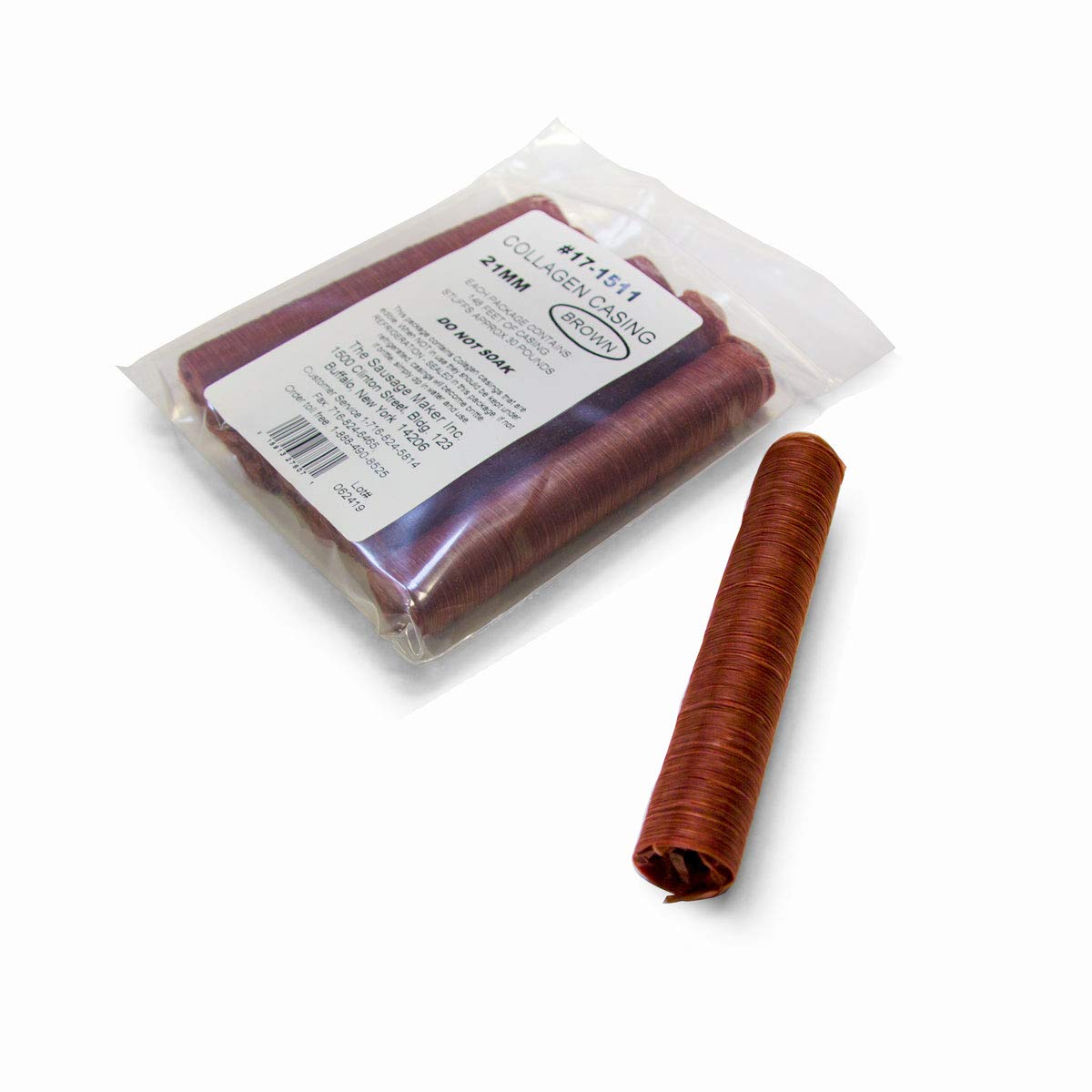 Premium Mahogany Collagen Sausage Casings 21mm (7/8