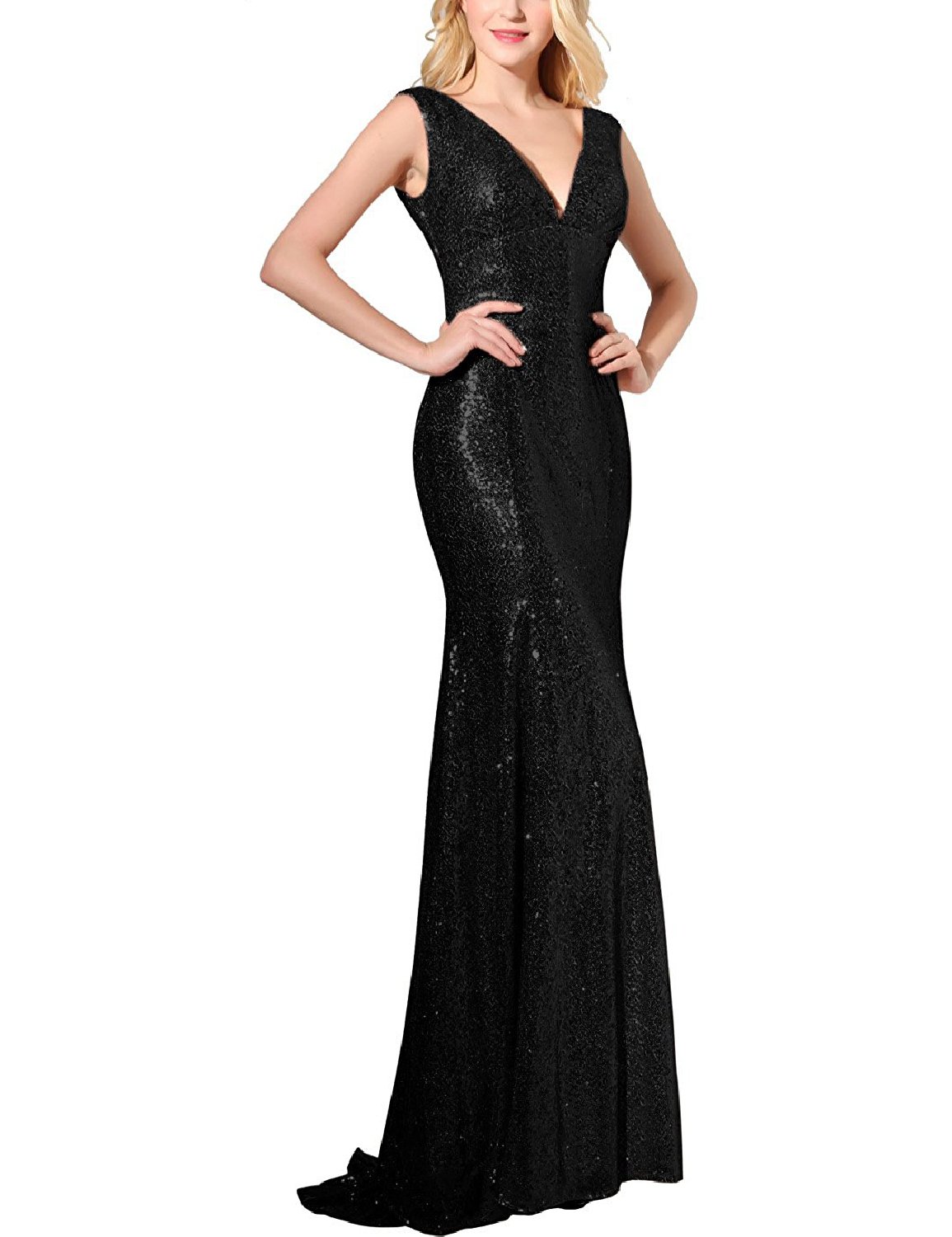 Gradient 2018 Long Sexy Sequin Evening Dress with Sleeves - Formal Celebrity Gown EV619 for Prom, Wedding, and Red Carpet Events