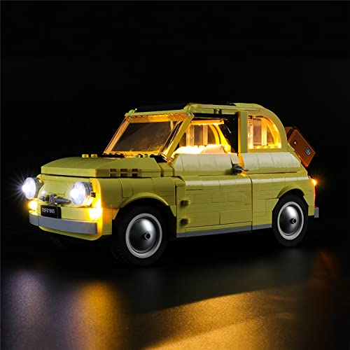 GEAMENT LED Light Kit for Creator Expert Fiat 500 (10271) Building Blocks Model - Compatible with Lego 77942 (Model Not Included) - Perfect for Display, Night Light, and Lego Car Decoration