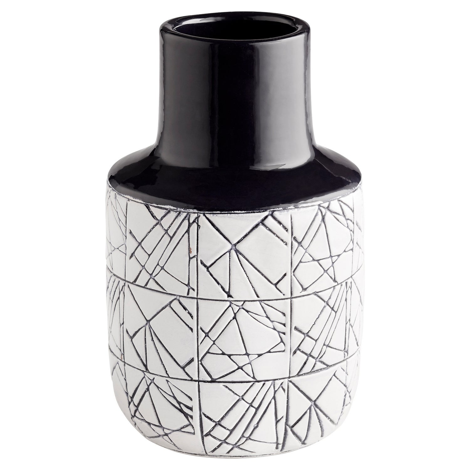 Cyan Design 11125 Dark Zenith Vase - Blue and White Ceramic Vase, Medium Size Home Decor for Living Room, Dining Table, Wedding Centerpiece