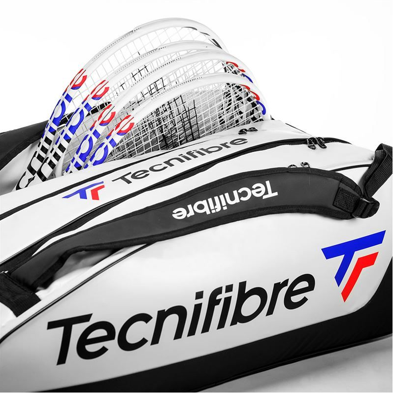 Tecnifibre Tour Endurance 15-Pack Tennis Racquet Bag - White/Black | Durable Tennis Gear for Players & Coaches | Perfect for Tournaments, Practice & Travel