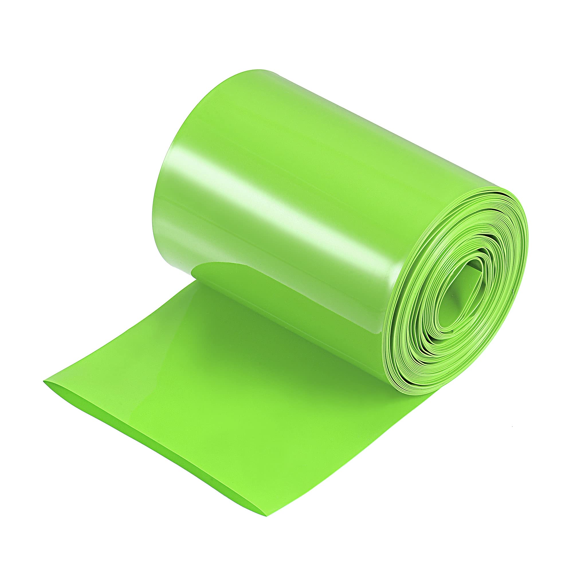 MECCANIXITY PVC Heat Shrink Tubing for Batteries - 48mm Diameter, 75mm Flat, 6m Length, Light Green - High Insulation Battery Wrap for DIY Battery Packs, Electronics Repair, and Electrical Projects