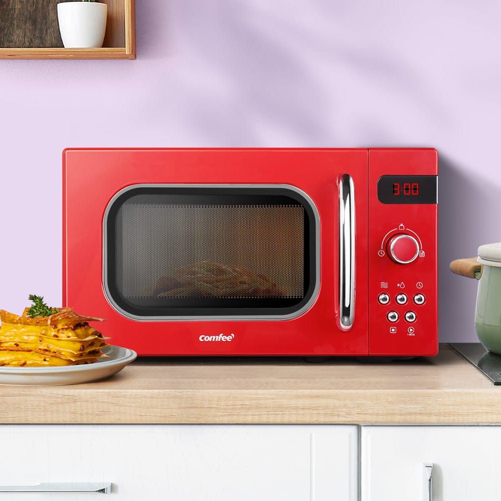 800W 20L Countertop Microwave Oven with 8 Cooking Presets - Perfect for Small Kitchens, Dorms & Office Break Rooms