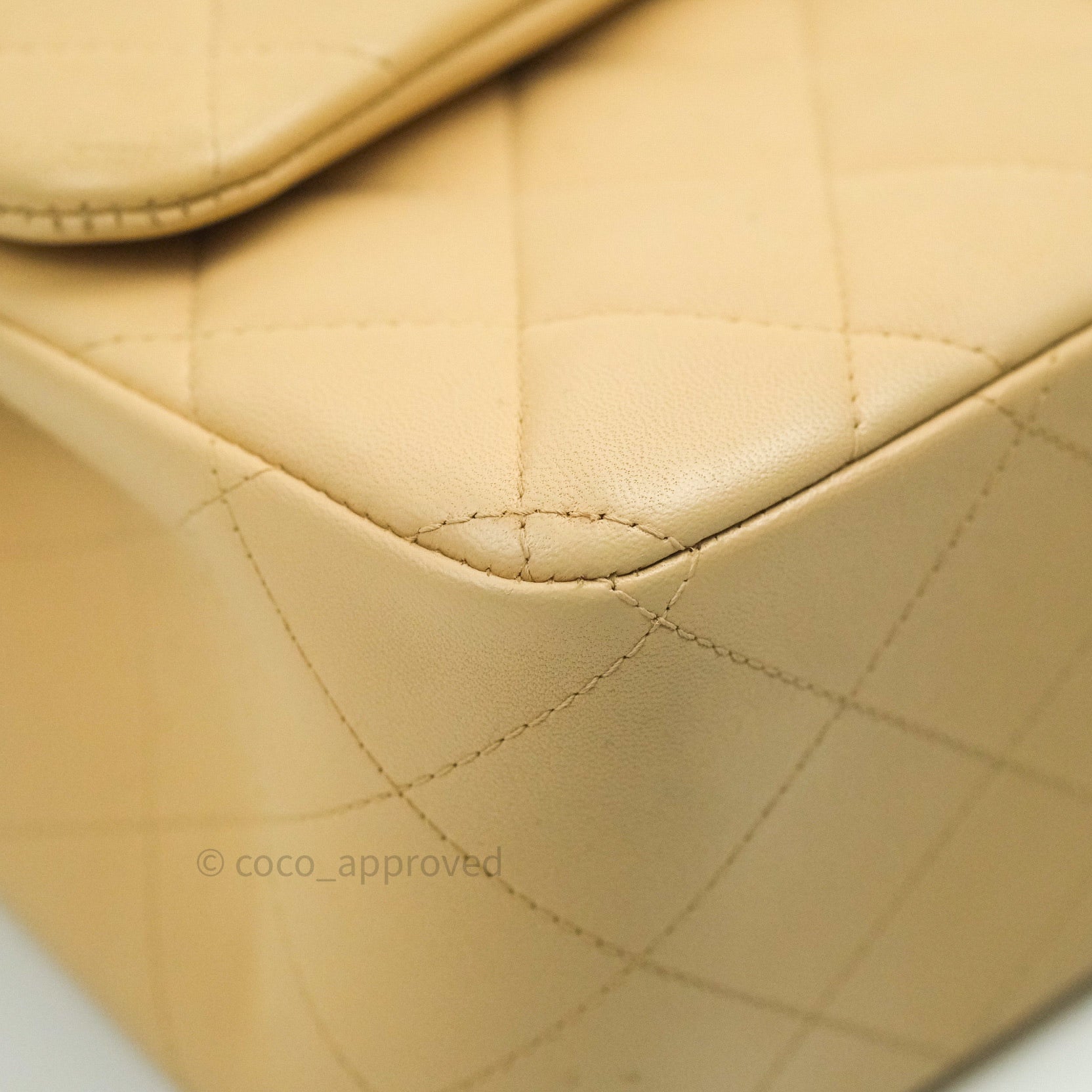 Chanel Classic Jumbo Double Flap Bag Beige Lambskin Leather with Gold Hardware - Luxury Designer Handbag for Women, Perfect for Parties, Dating & Special Occasions