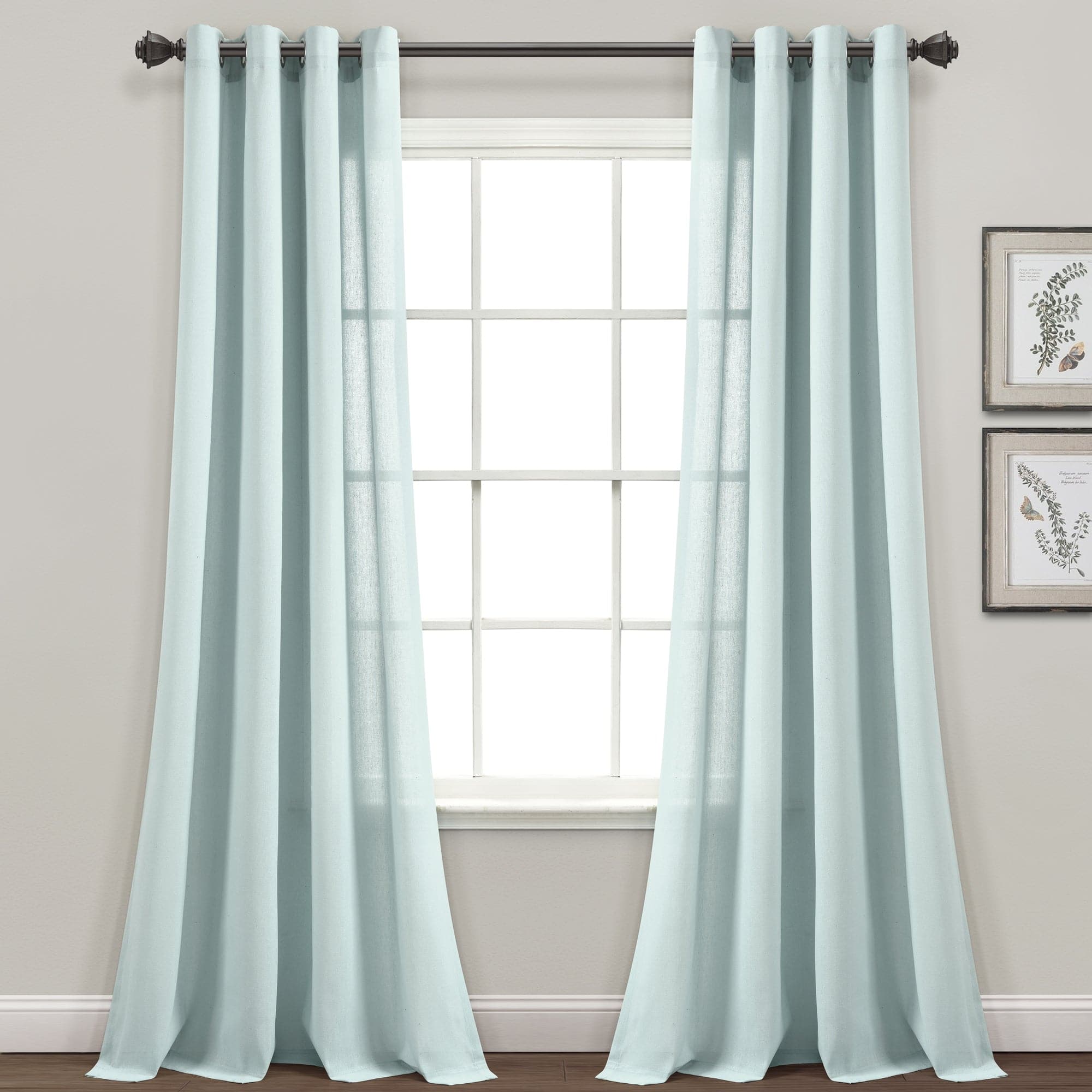 Premium Faux Linen Grommet Window Curtain Panels Set - Blackout Thermal Insulated Drapes for Living Room & Bedroom - Elegant Home Decor for Modern Houses
