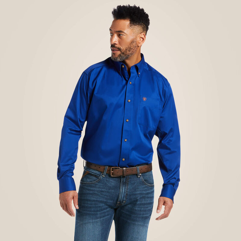 Premium Solid Twill Classic Fit Men's Dress Shirt - Business Casual & Formal Wear for Office, Wedding & Special Occasions