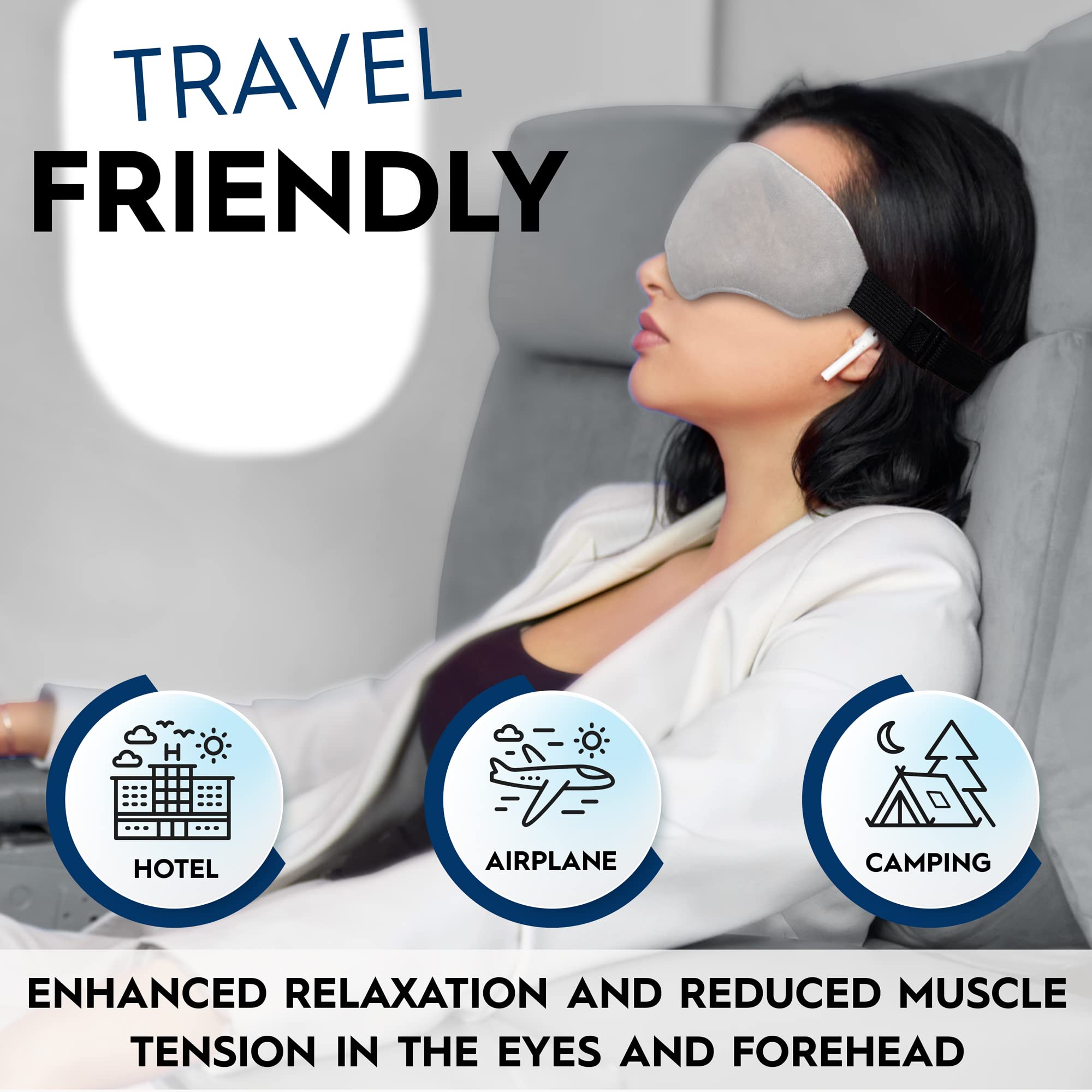 Hot & Cold Therapy Eye Mask for Pain Relief - Soothing Compress for Headaches, Puffiness, Sinus & Migraine Relief | Soft Velvet Satin with Adjustable Strap | Perfect for Sleeping, Relaxation & Allergy Relief