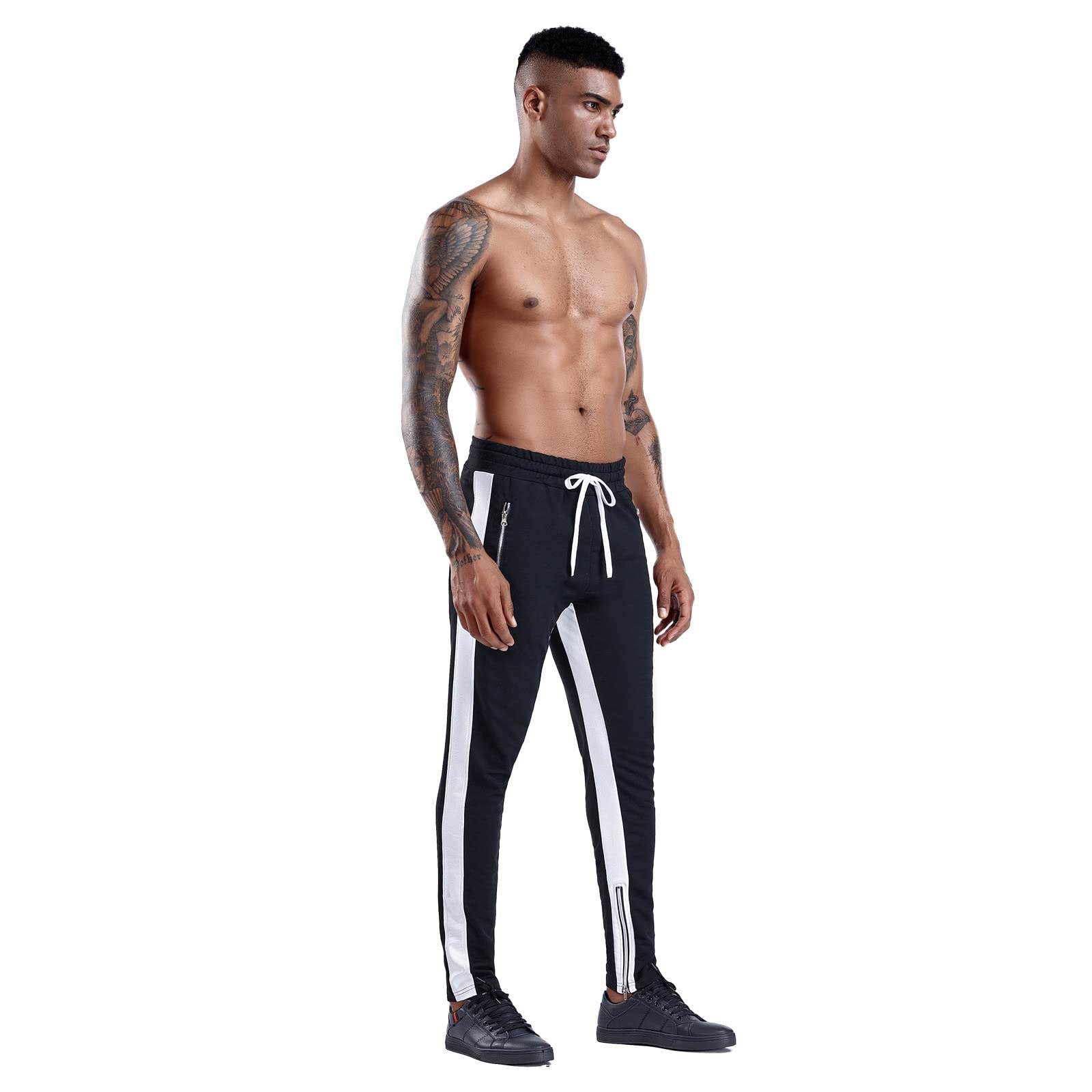YKARITIANNA Men's Slim Fit Joggers with Side Stripes & Pockets - Workout Gym Running Training Track Pants for Casual Wear & Athletic Performance