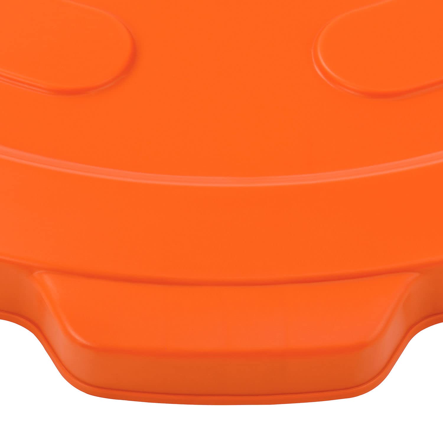 55 Gallon Heavy-Duty Plastic Trash Can Lid - Bright Orange for Outdoor & Industrial Use - Durable Waste Container Cover for Commercial, Warehouse, and Construction Sites