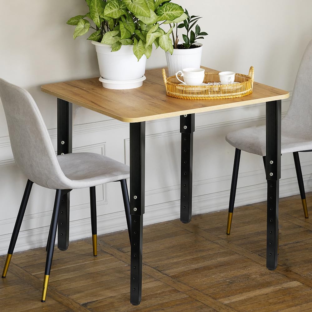 Adjustable Table Legs 24-40 Inch (60-100 cm) - Heavy Duty Metal Desk Legs with Screws - Square Furniture Legs for DIY Desk, Dining Table, Workbench - Set of 4 Black - Perfect for Home Office, Study Room & Workshop