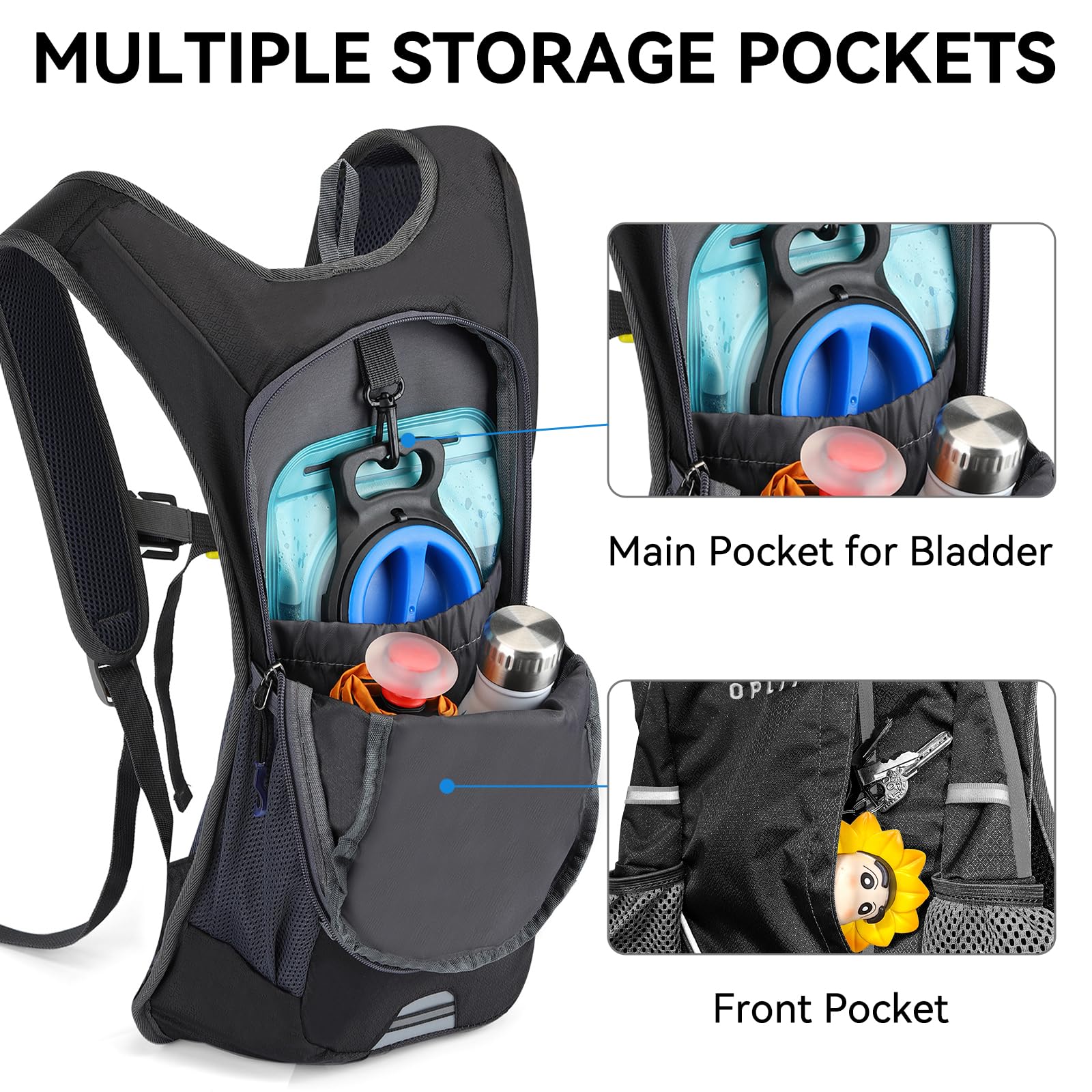 Lightweight Hydration Backpack with 2L Bladder for Running & Hiking