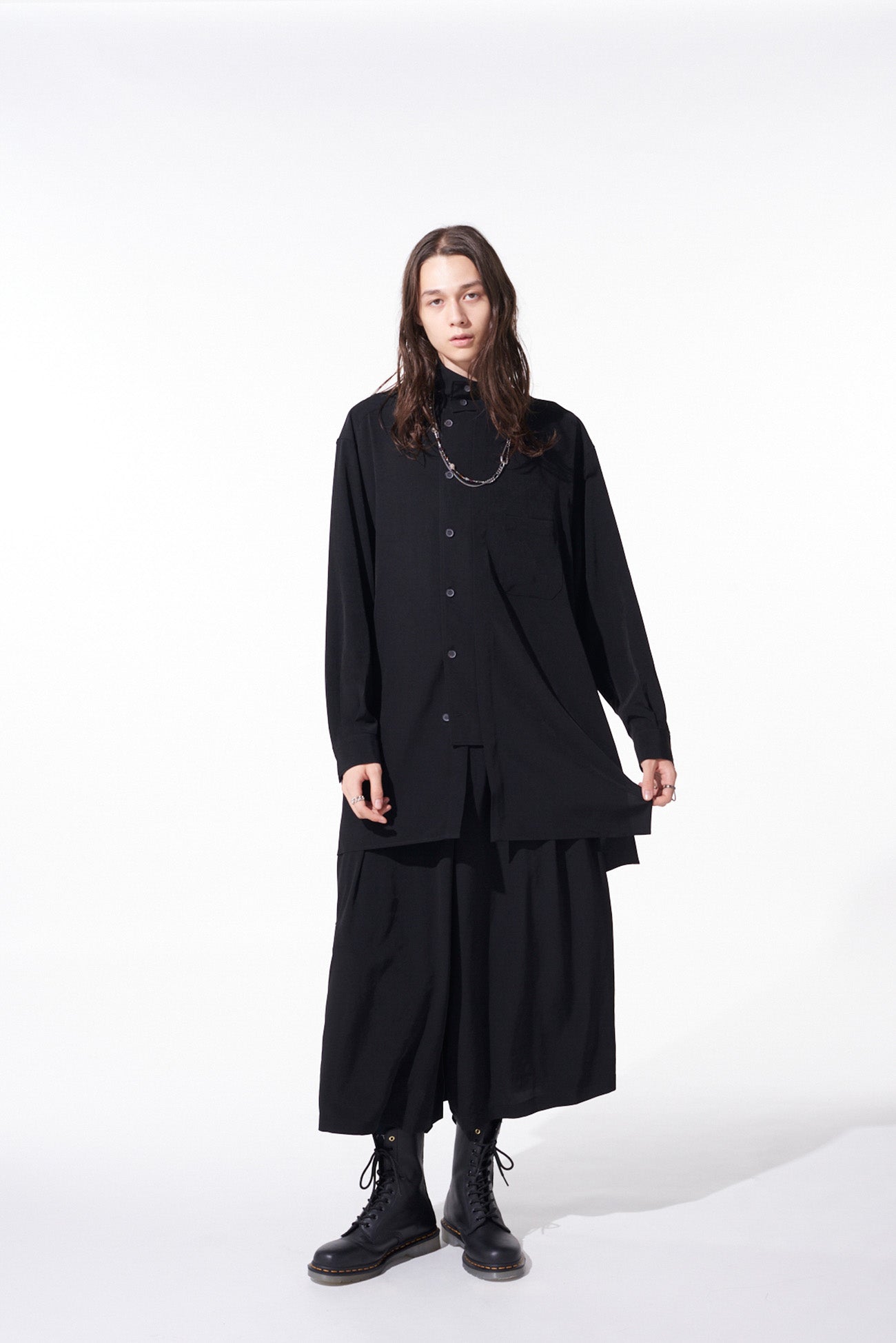 Elegant Crepe de Chine Stand Collar Shirt with Multi-Buttoned Sleeves | Women's Fashion Blouse for Work & Special Occasions
