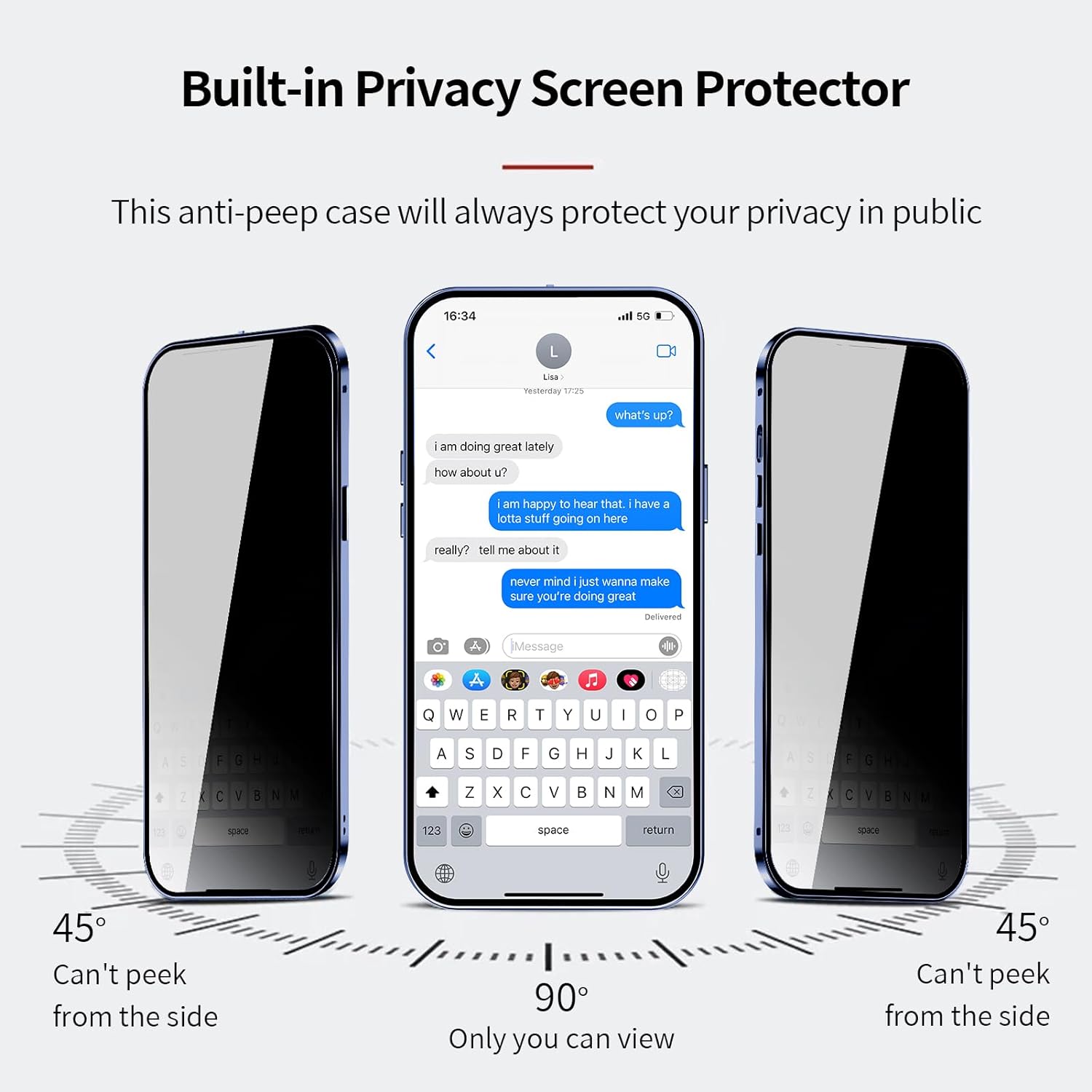 iPhone 15 Pro Max Case with 9H Tempered Glass Screen Protector - Shockproof Full Body Protection Cover in Blue | Perfect for Outdoor Activities, Travel & Daily Use
