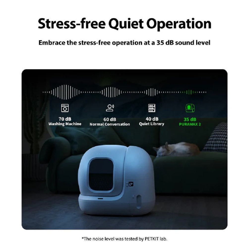 Pura MAX 2 Self-Cleaning Cat Litter Box - Automatic Odor Control for Multiple Cats - Perfect for Small Spaces & Pet Owners with Allergies (Home Use)