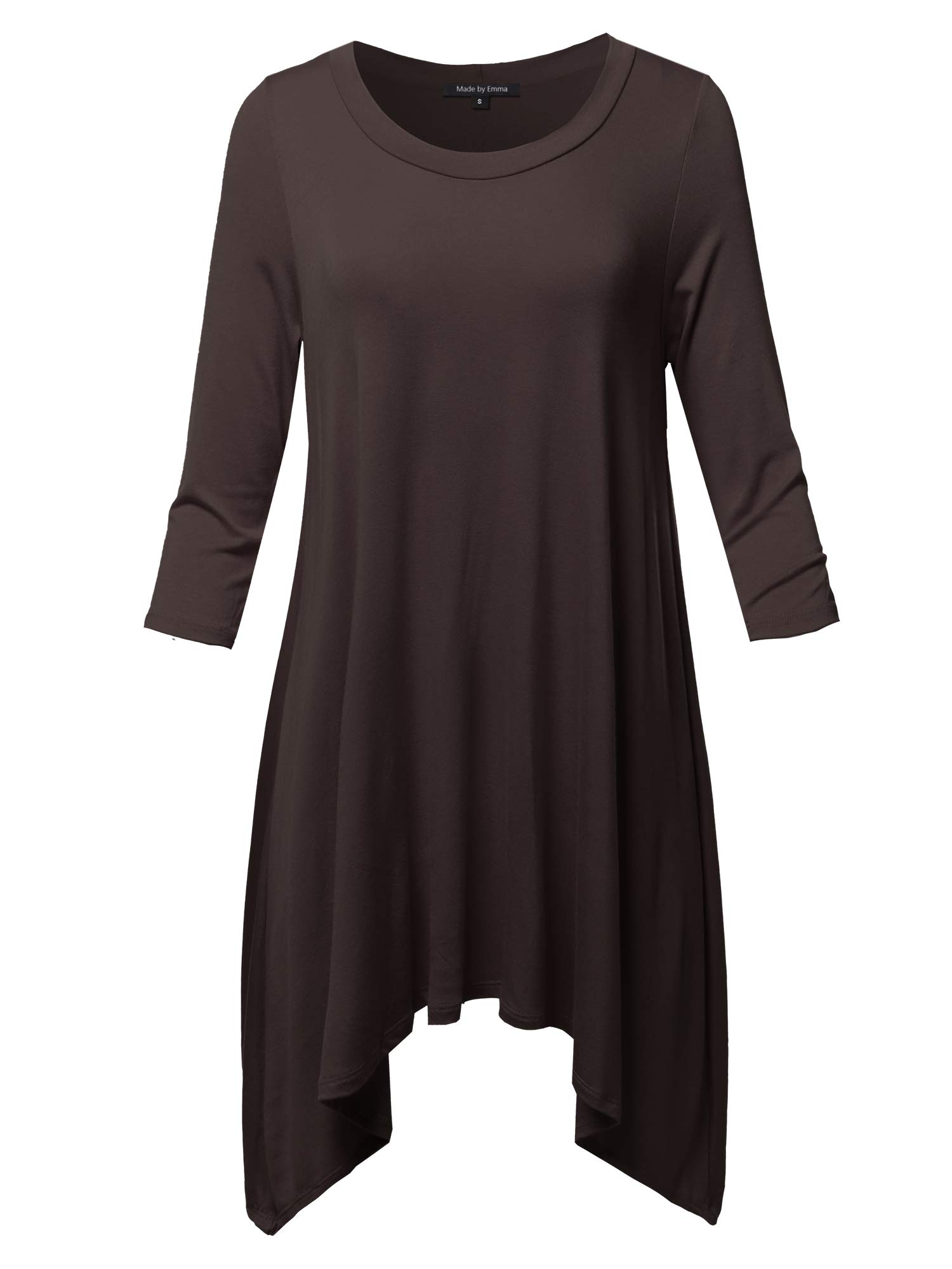 Emma Women's Casual Loose Fit Dolman Sleeve Tunic Dress Top - Comfortable & Stylish Flowy Blouse for Everyday Wear, Work, and Weekend Outings