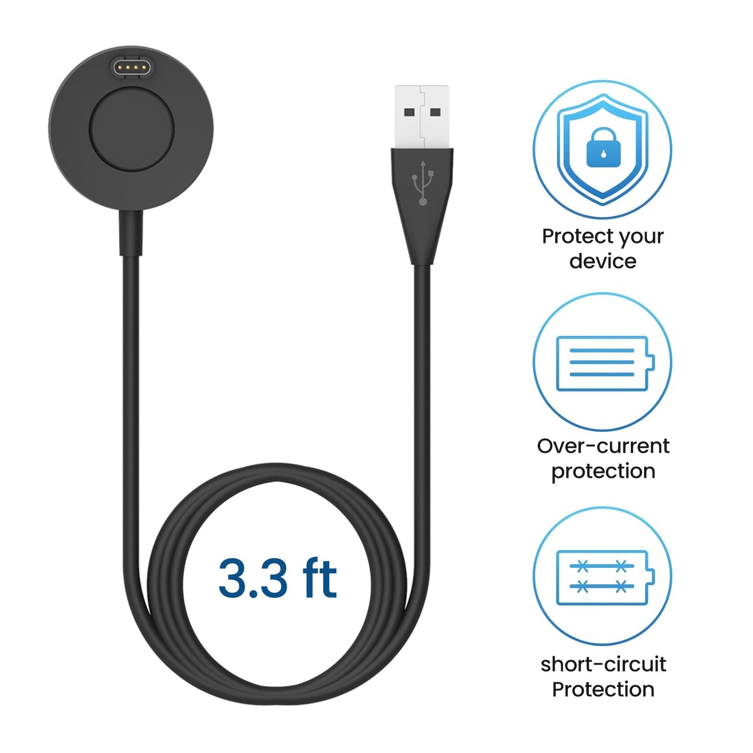 2-Pack Garmin Forerunner Charger - Compatible with Forerunner 165/55/955/965 - Replacement Charging Dock Cradle - Perfect for Running, Hiking & Fitness Tracking