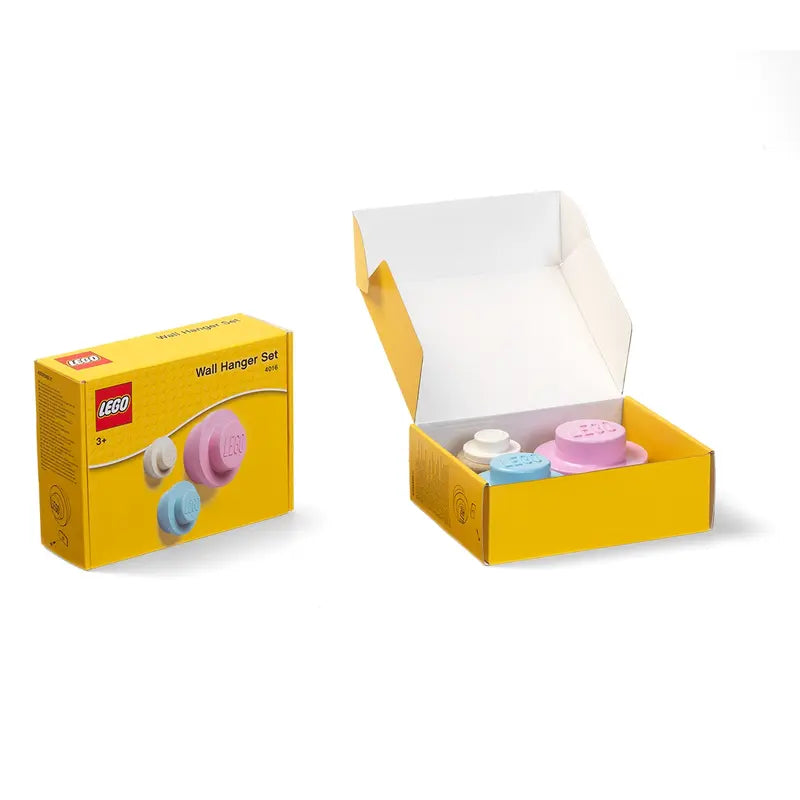 Lego Wall Hanger Set - White, Light Blue & Pink - Perfect for Kids' Room Decor & Toy Organization