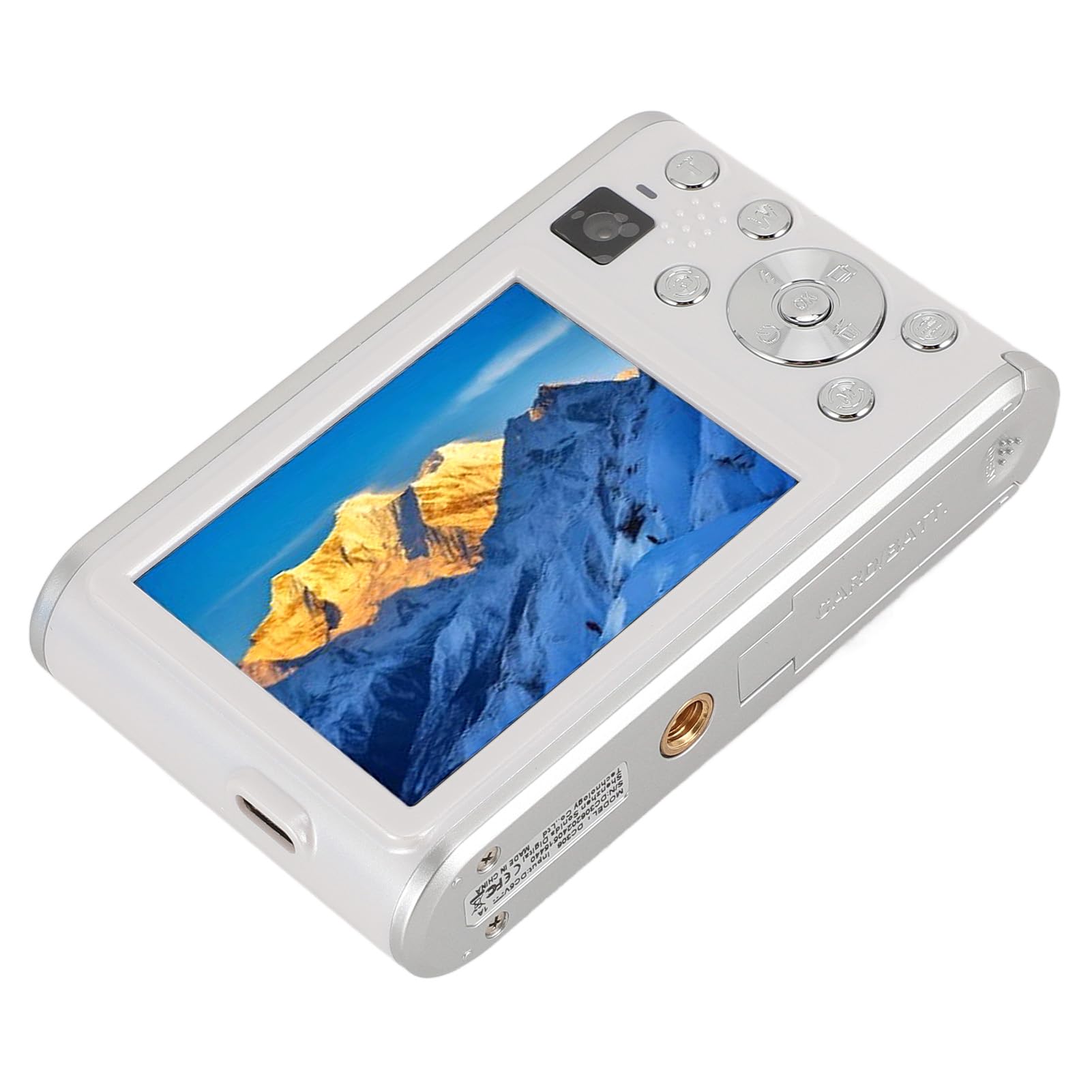 4K Compact Digital Camera with 2.8 Inch Screen - Perfect for Beginners & Students, Travel Photography & Vlogging (White)