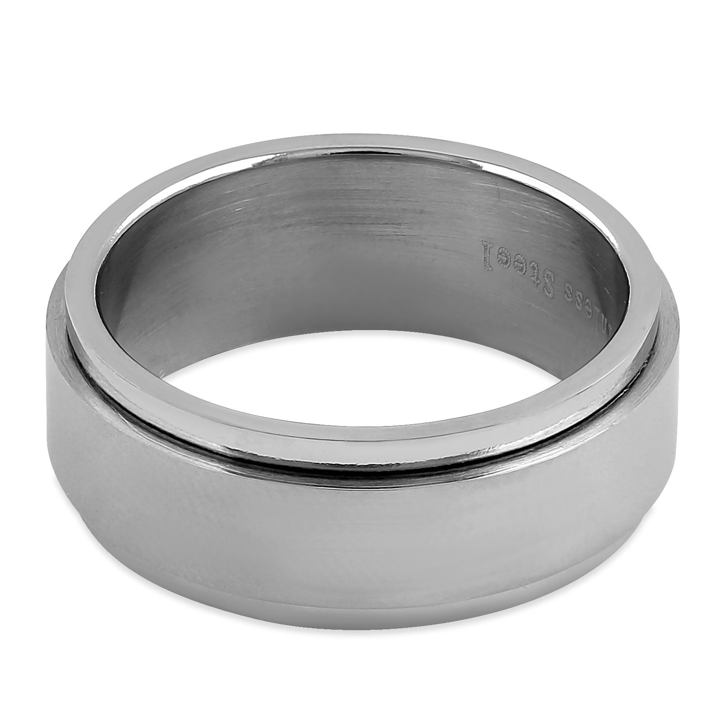8mm Stainless Steel Spinner Band Ring for Men & Women - Stress Relief Fidget Jewelry for Anxiety, Focus & Relaxation - Perfect for ADHD, Autism & Everyday Wear