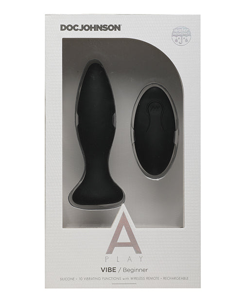 Remote Control Beginner Anal Plug - A Play Vibe Silicone Butt Plug for Adults | Perfect for Couples Play & Solo Exploration | Black