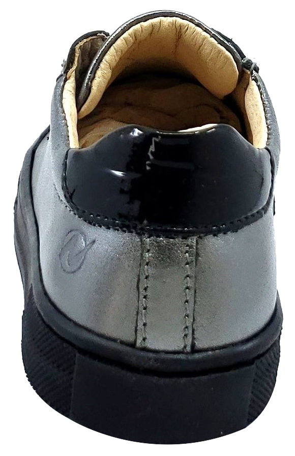 Naturino Kids' Oristano Shoes for Girls & Boys - Laminated/Polished Black Steel - Comfortable & Durable for School, Play & Everyday Wear