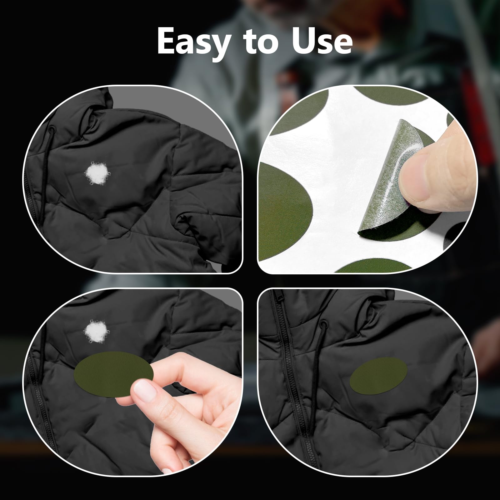 Waterproof Self-Adhesive Nylon Repair Patches for Down Jackets & Clothing - Pre-Cut Tear-Resistant Rip-Stop Fabric for Fixing Holes in Jackets, Sleeping Bags, Tents & Outdoor Gear | Perfect for Camping, Hiking & Winter Wear