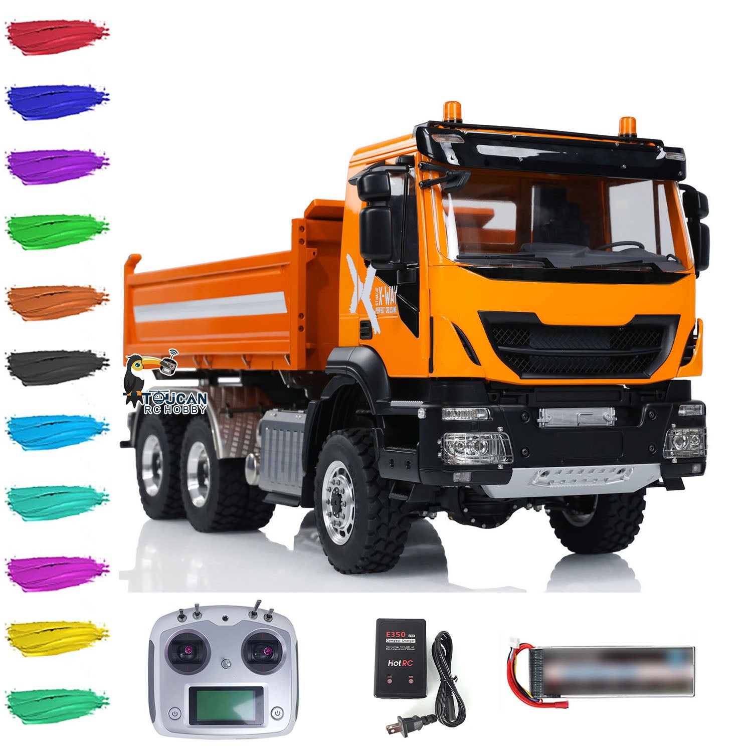 Customized LESU Metal 6x6 1/14 Scale RC Hydraulic Dump Truck - 3 Way Radio Controlled Construction Vehicle DIY Model Kit for Adults & Kids | Perfect for Construction Site Play, Collecting, and STEM Learning