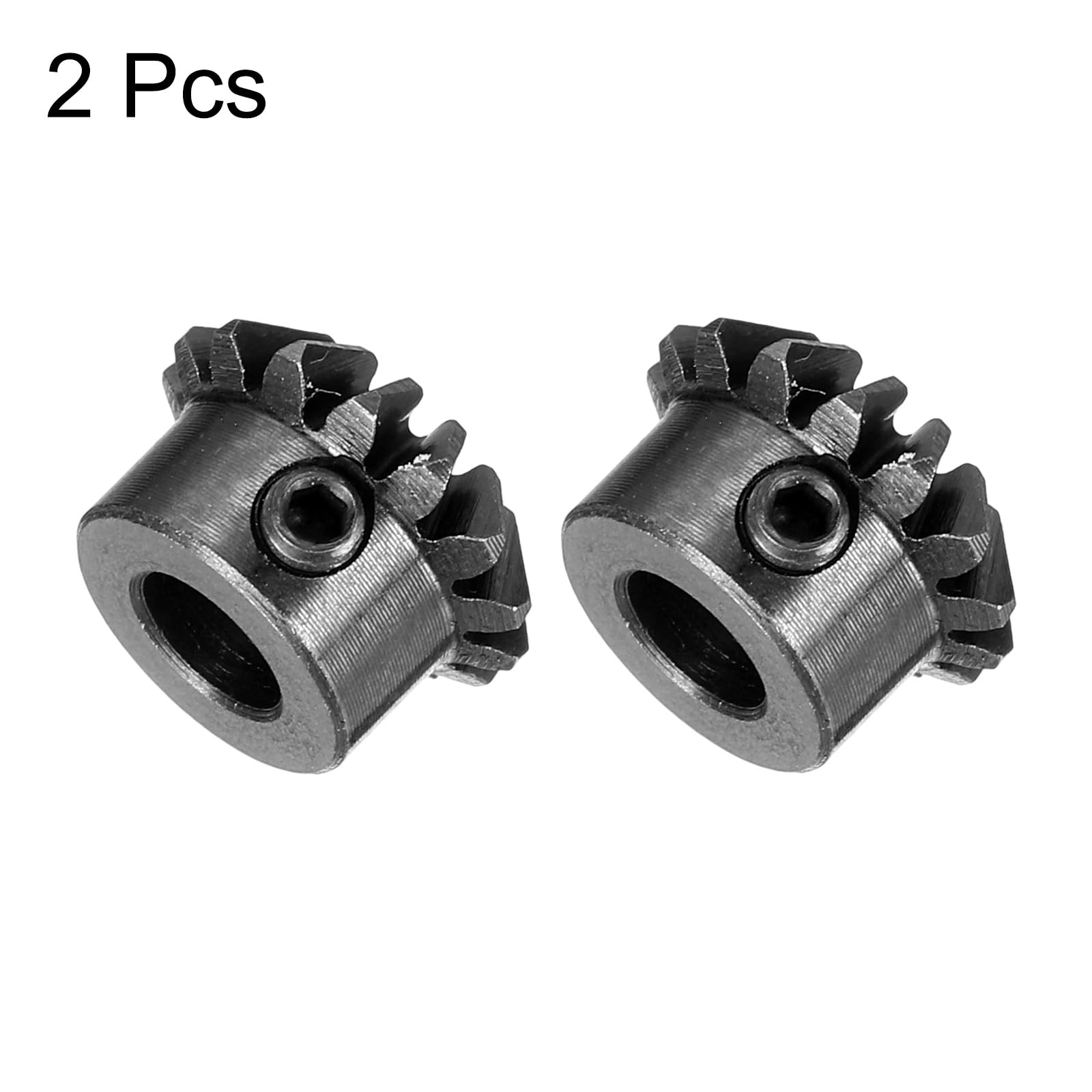 uxcell 2pcs 45# Steel Bevel Gear Set - 0.8 Module, 1:1 Reduction Ratio, 15T 5mm Hole Diameter, 45 Degree Angle for Mechanical Rotation - Perfect for Robotics, RC Cars, and Industrial Machinery Applications