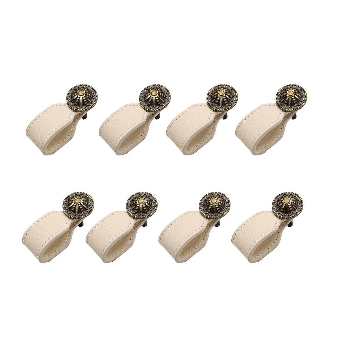 Premium Skyscraper Leather Drawer Pulls - 8-Piece Set (78mm, White) for Dresser, Kitchen Cabinets, Bathroom Vanity & Closet Organization - Durable Hardware Upgrade for Home & Office Furniture