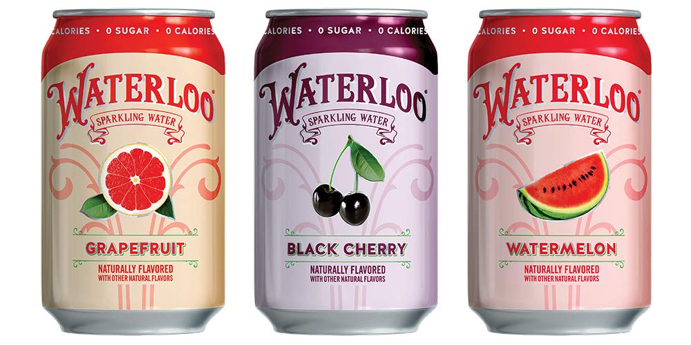 Waterloo Sparkling Water Variety Pack - 24 Cans (12 Fl Oz Each) - 8 Grapefruit, 8 Black Cherry, 8 Watermelon | Zero Calories, Sugar & Sodium | No Artificial Sweeteners | Refreshing Hydration for Home, Office or Gym | Perfect for Weight Loss & Healthy Lifestyle