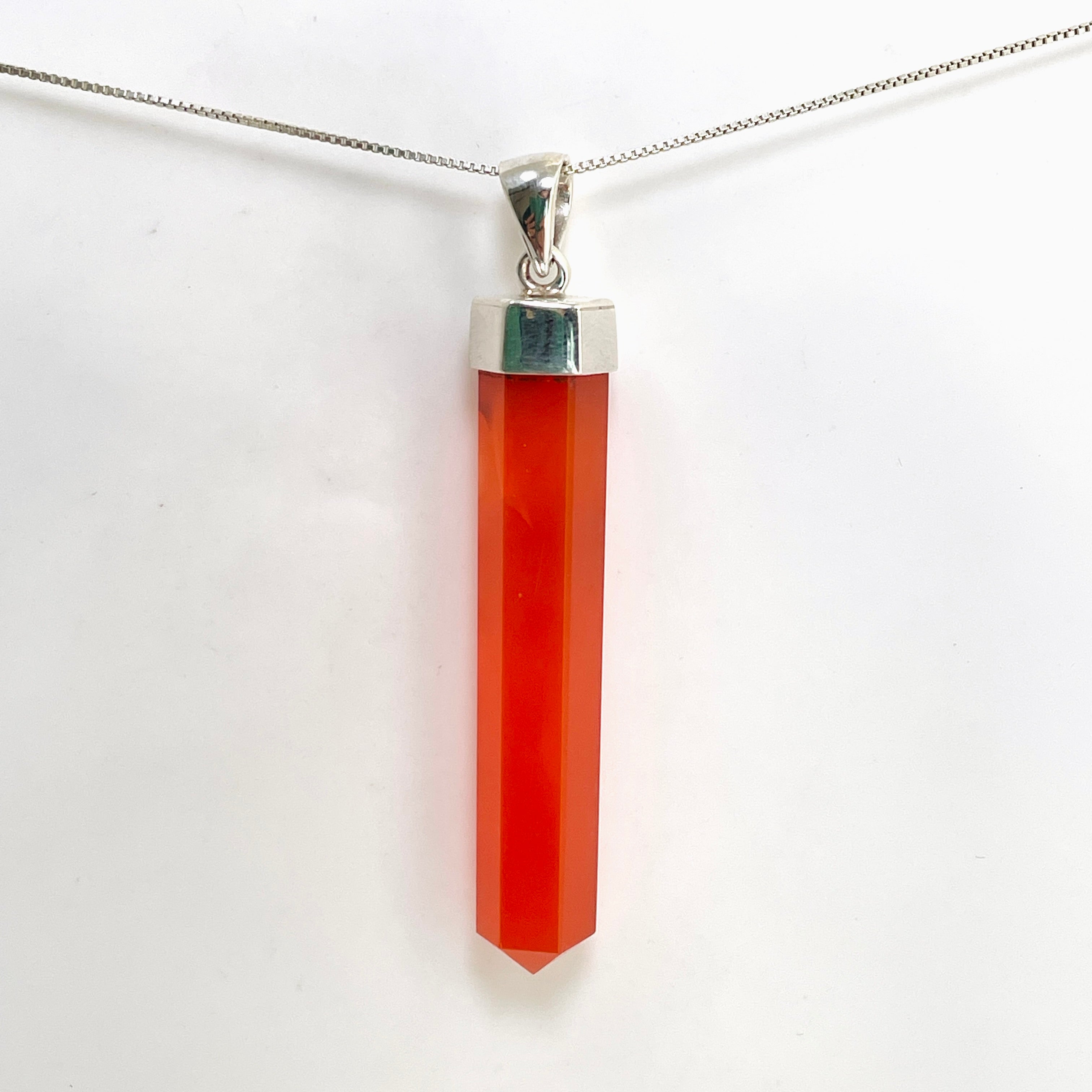 Natural Carnelian Gemstone Faceted Pendant Necklace - PPGJ1042 for Women, Healing Crystal Jewelry Gift for Spiritual Energy & Chakra Balancing