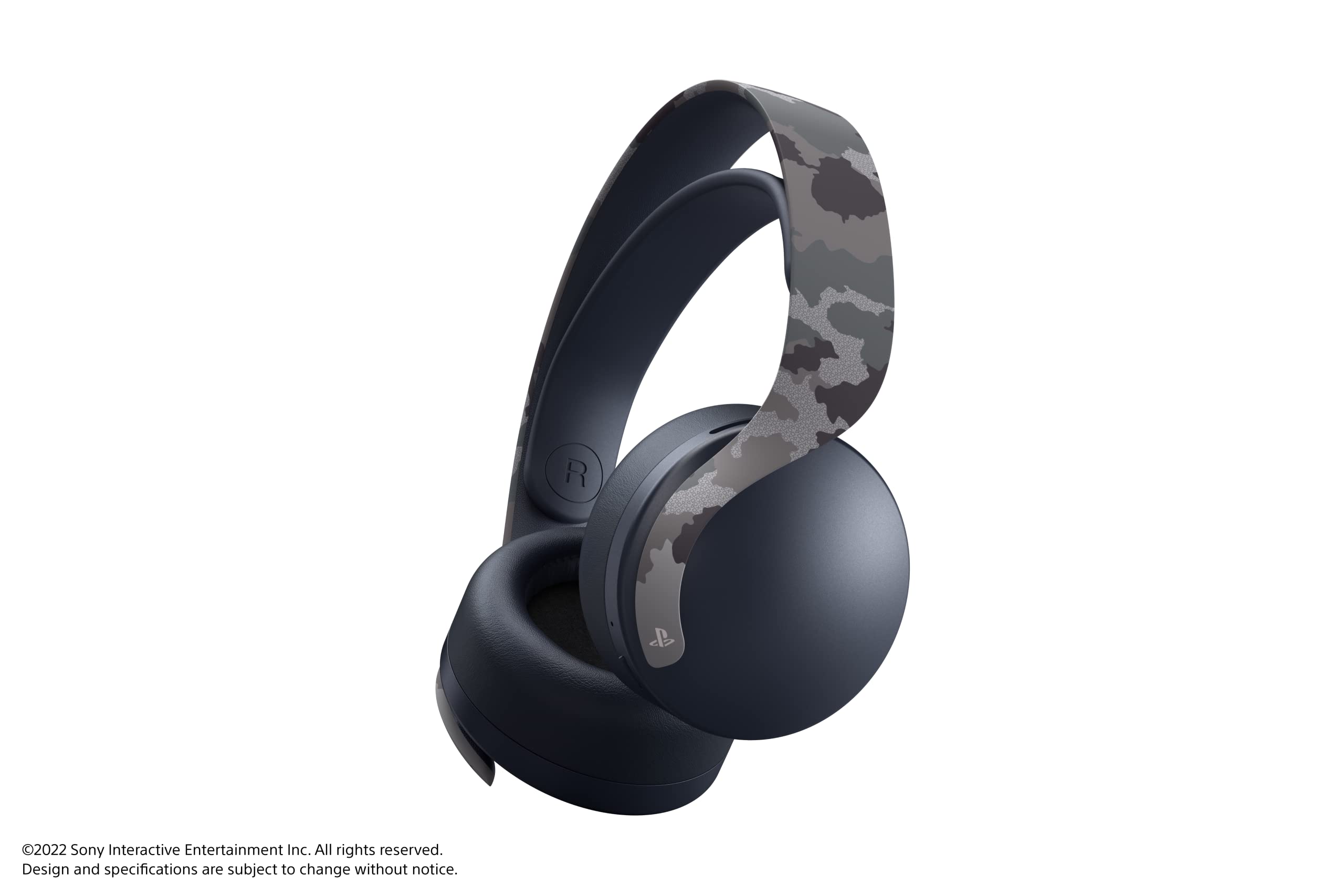 Pulse 3D Wireless Gaming Headset - Gray Camouflage Design for PS5, PC & Mobile - Immersive Audio for Gaming, Movies & Music