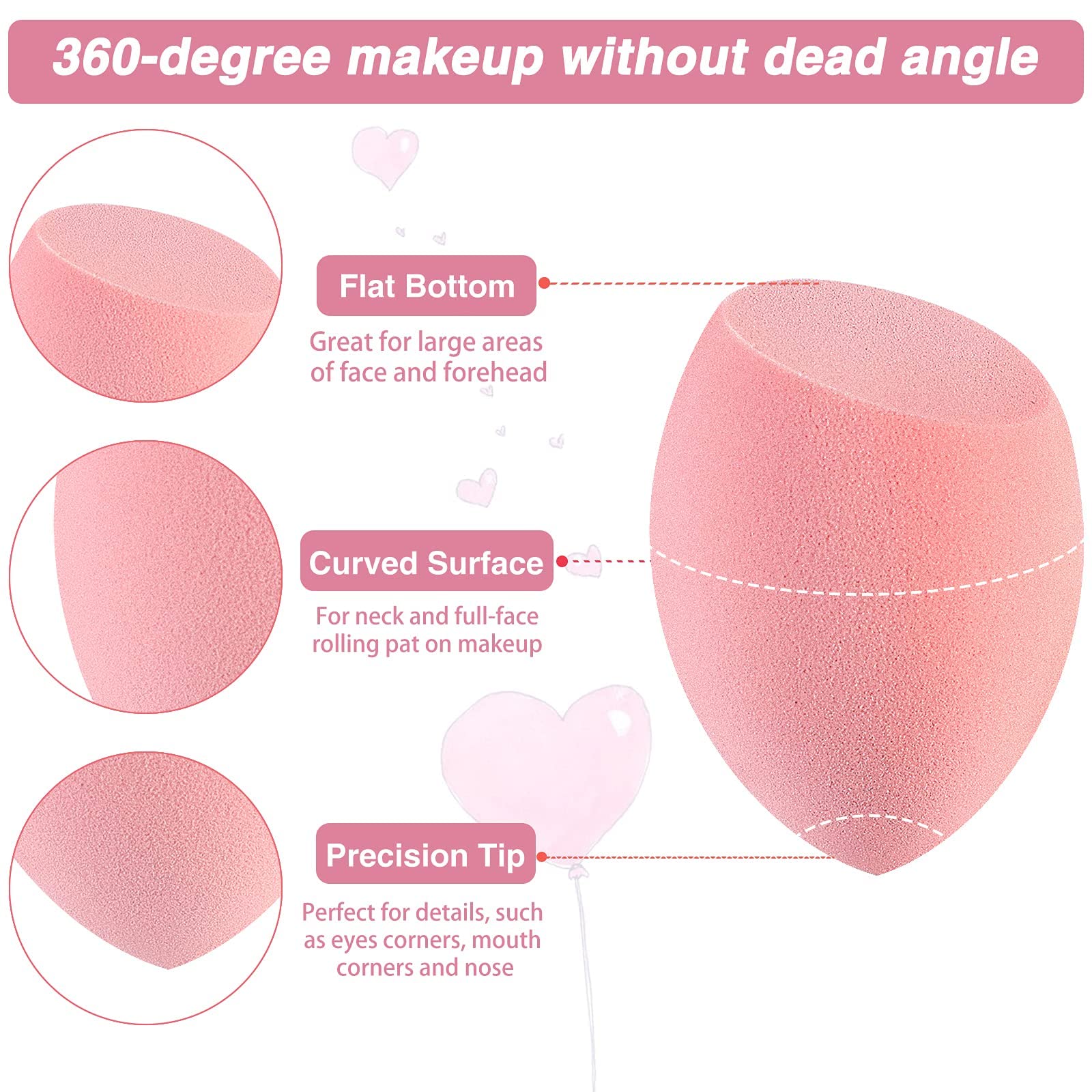 KIRA Professional Beauty Blender Sponge - Makeup Blending Sponge with Travel Storage Box | Soft & Flawless Foundation Application for Liquid, Cream & Powder Makeup | Perfect for Home & Travel Makeup Kits