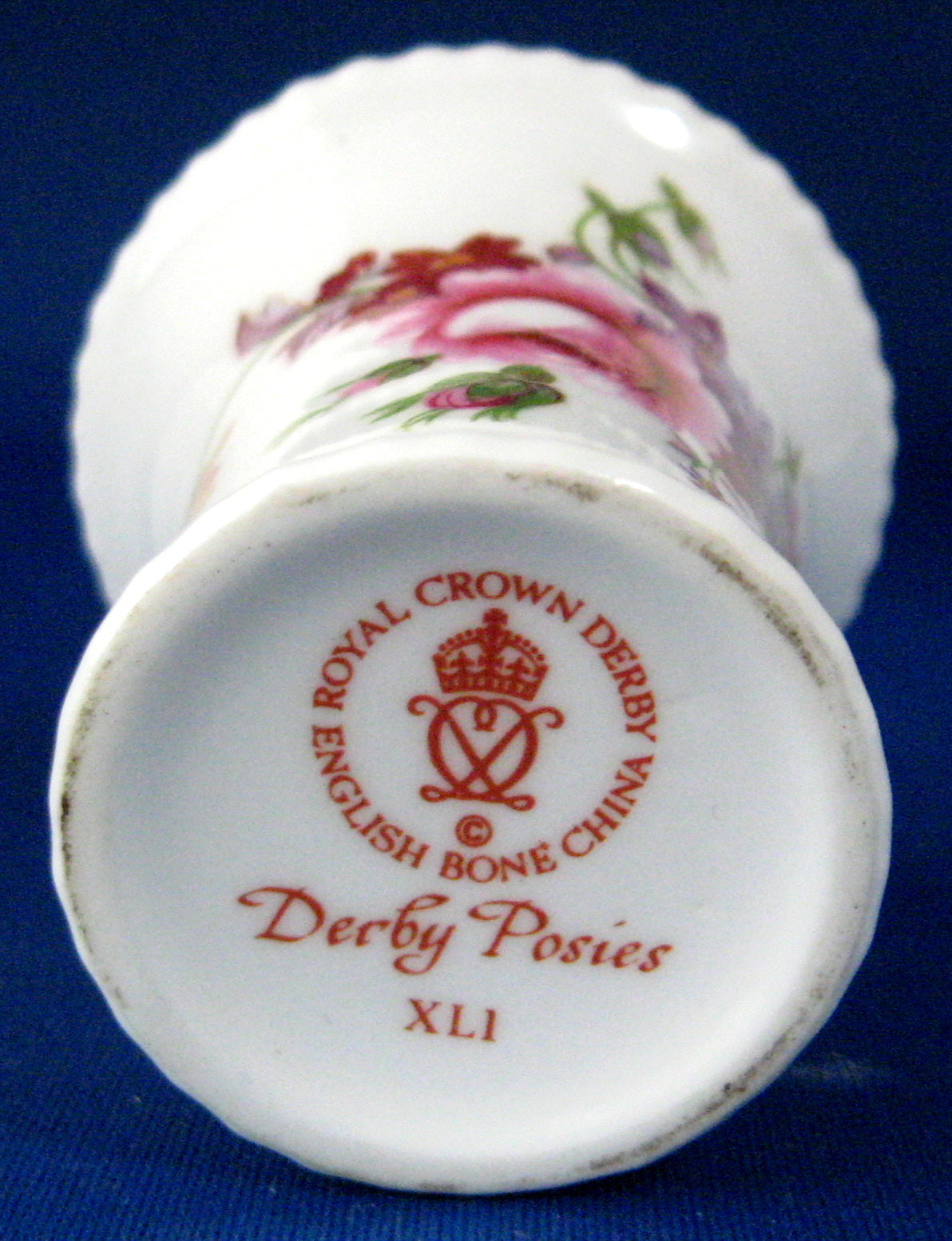 Royal Crown Derby English Bone China Toothpick Holder - Derby Posies Pink Roses Design, Elegant Small Vase for Home Decor | Perfect for Dining Table, Kitchen Countertop, and Gift Giving