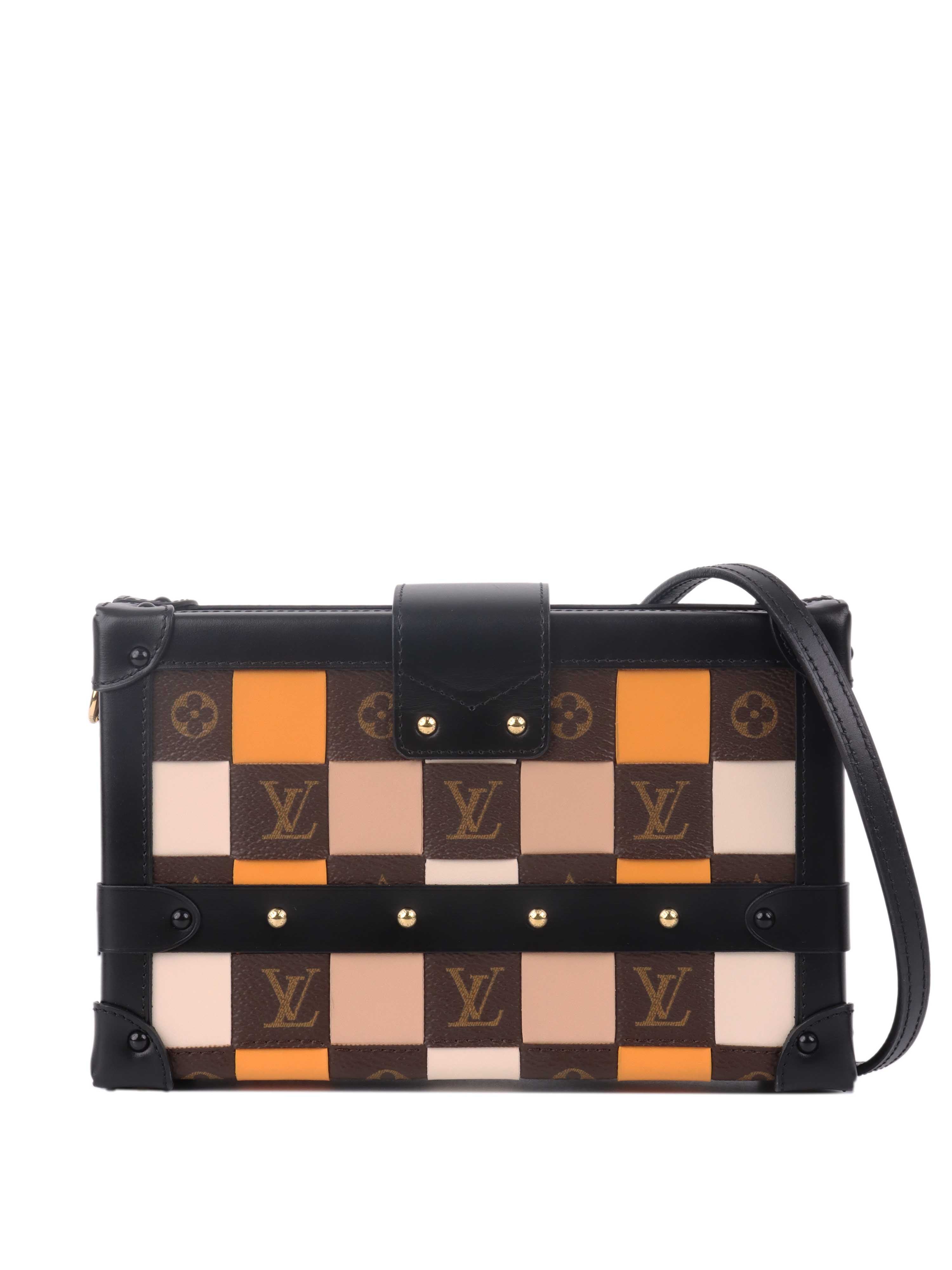 Authentic Louis Vuitton Monogram Tressage Petite Malle Crossbody Bag - Luxury Designer Handbag for Women, Perfect for Parties & Evening Events