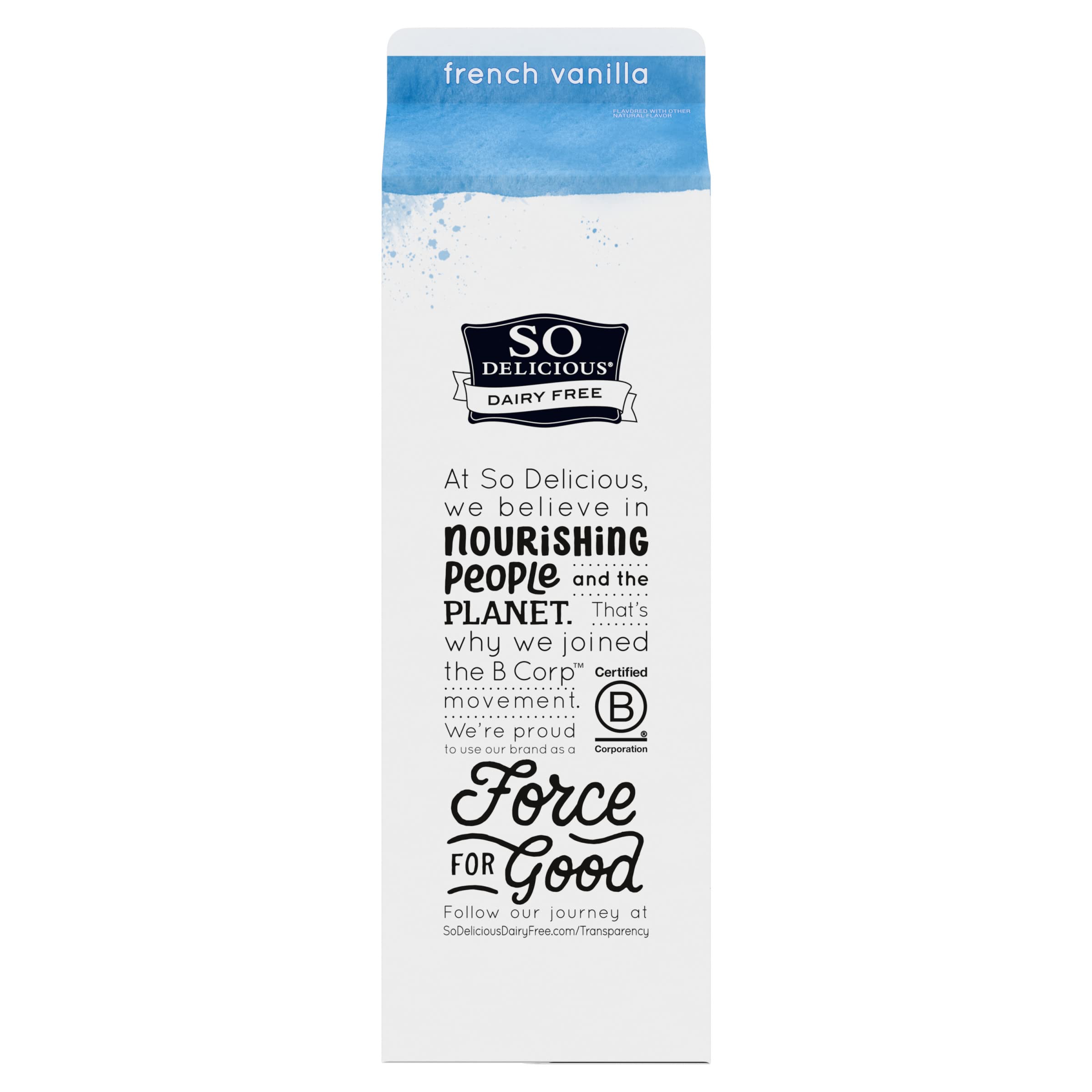 So Delicious Dairy Free Coconut Milk Creamer - French Vanilla Flavor, Vegan, Organic, Non-GMO, Plant-Based Coffee Creamer, 32 FL OZ Carton - Perfect for Coffee, Tea, Smoothies & Baking