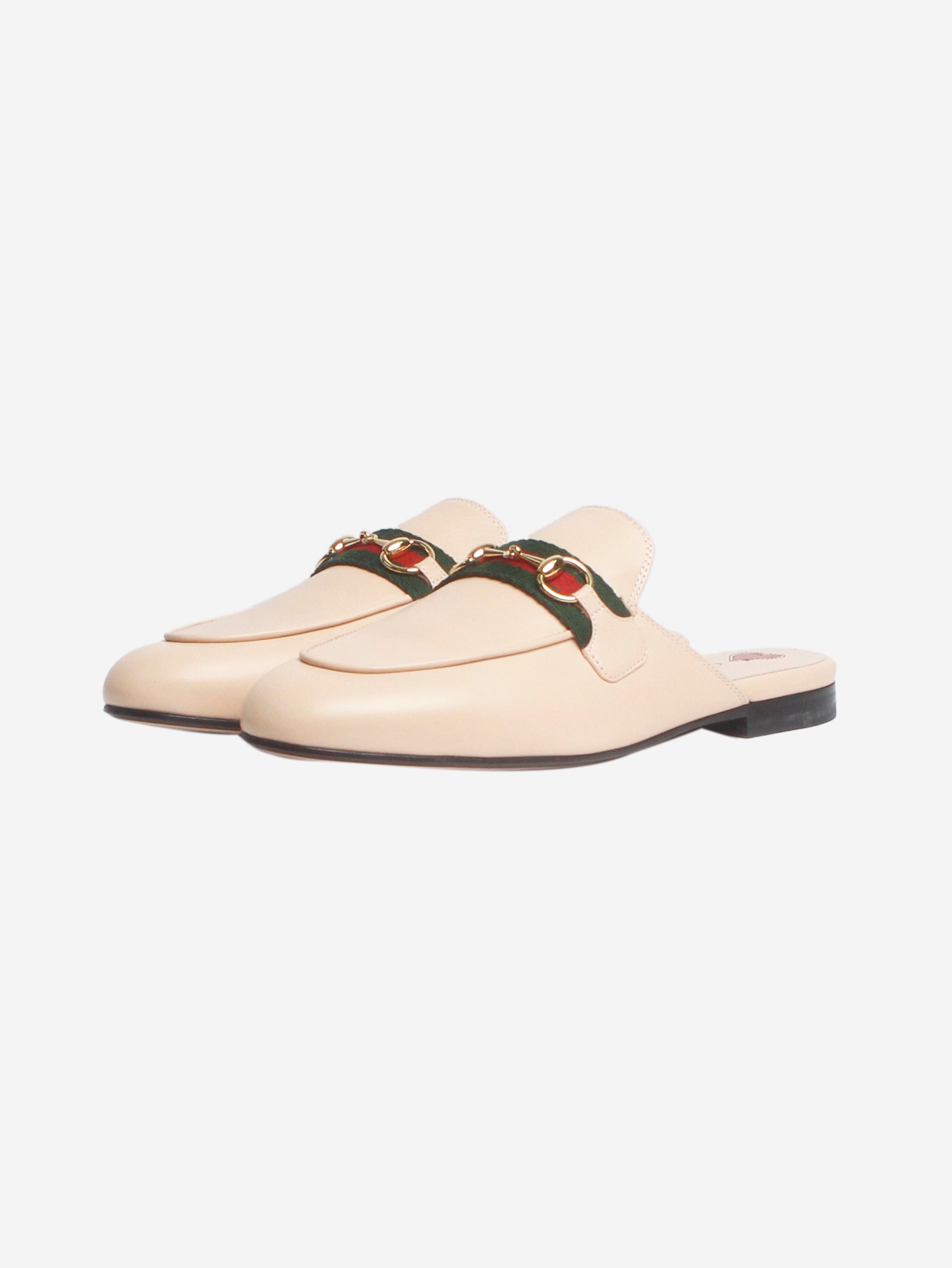 Blush Horsebit Leather Mules Women's Size EU 37.5 (US 7.5) - Comfortable Loafers for Casual Outfits, Office Wear & Everyday Fashion