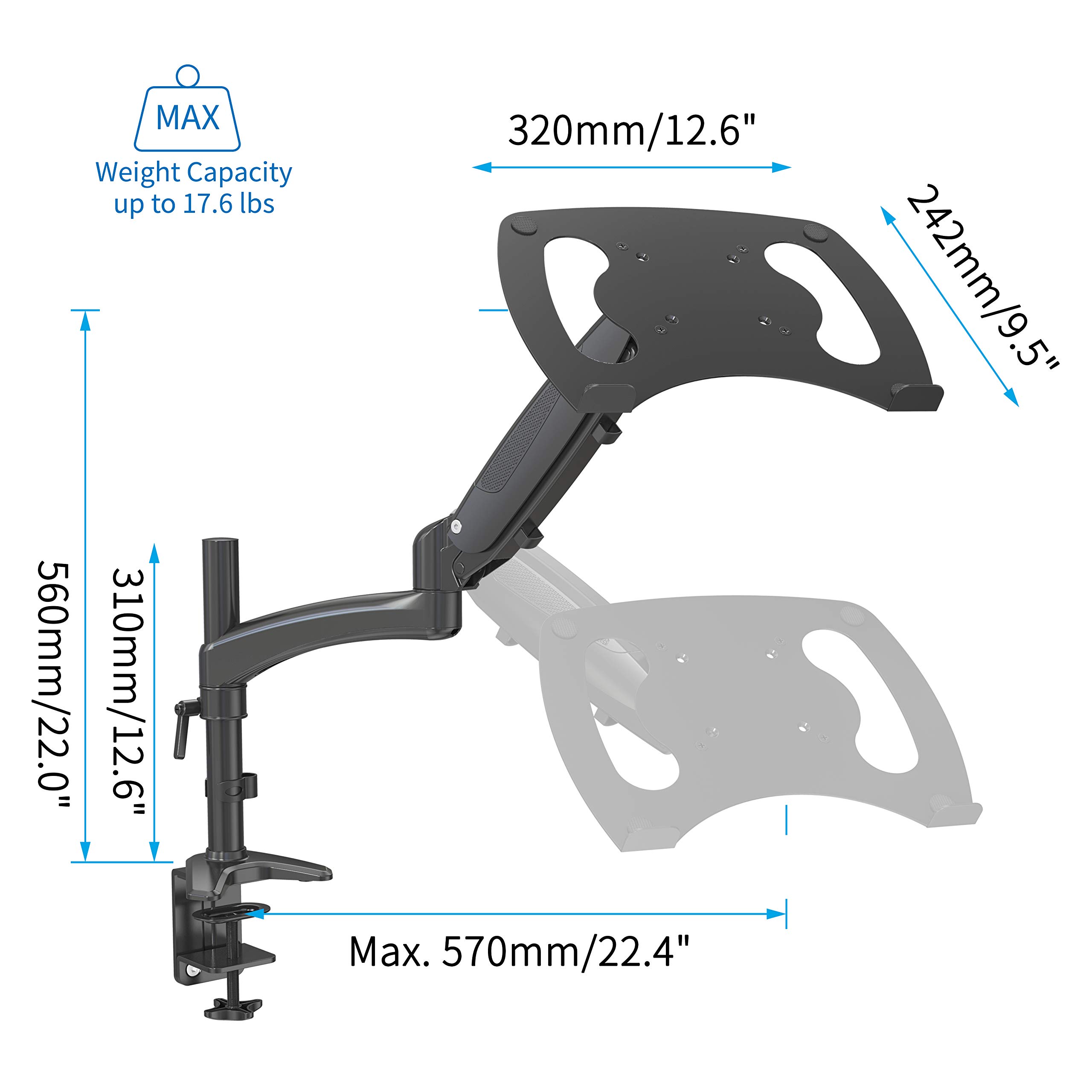 Adjustable Gas Spring Laptop Stand for 17
