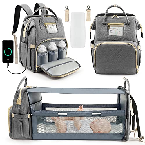 **OTTOLIVES 3-in-1 Diaper Backpack for Baby Boys & Girls – Large Capacity, Built-in Changing Station – Perfect for Travel, Daycare & On-the-Go Parents**