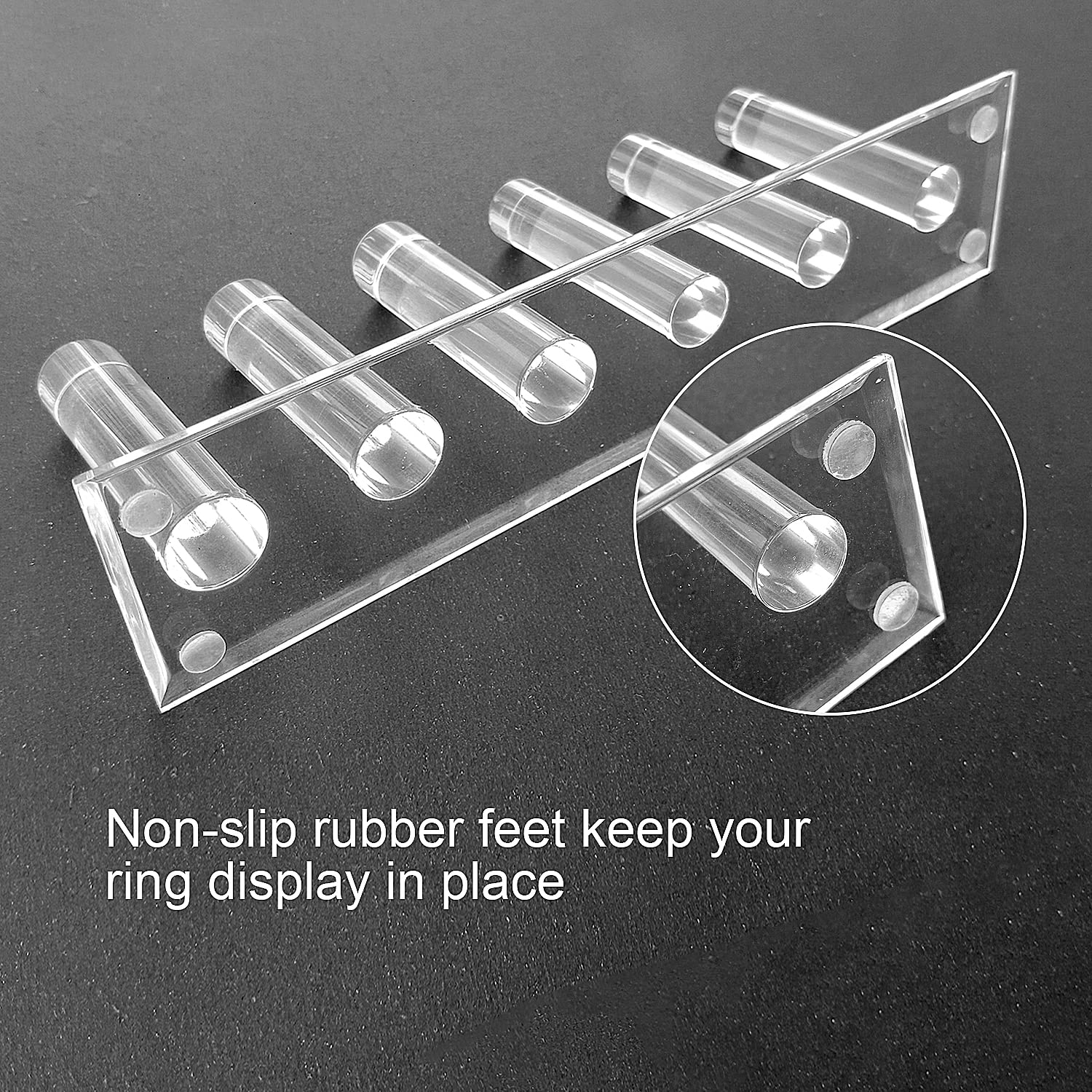 1PC Clear Acrylic Ring Holder Stand - Jewelry Organizer for Wedding Rings, Engagement Rings & Fashion Rings - Elegant Display for Women & Girls Bedroom, Dresser, Vanity or Jewelry Store