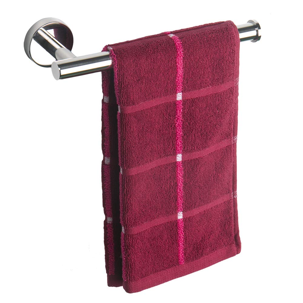 Premium TocTen 9Inch Stainless Steel Towel Holder - Thickened SUS304 Bathroom Towel Ring, Heavy Duty Wall Mounted Towel Rack for Kitchen & Bathroom (Polished Chrome) - Perfect for Spa, Guest Bath & Luxury Home Decor