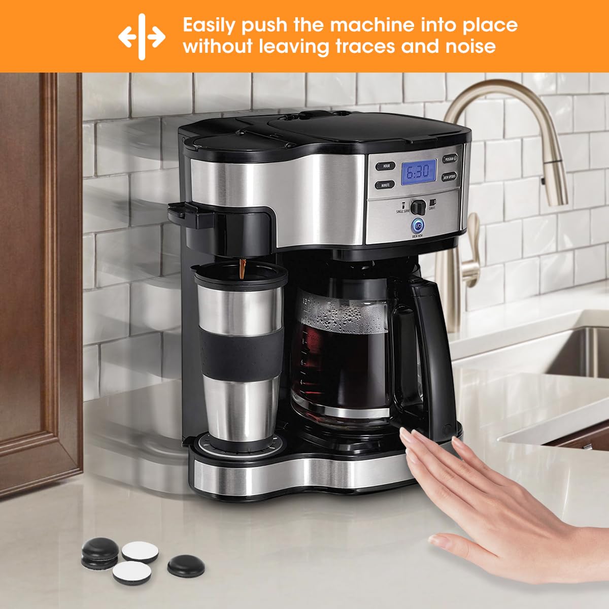 **Aieve Black Appliance Sliders – 16 Pcs Self-Adhesive Furniture Movers, Heavy Duty Countertop Caster Wheels for Kitchen & Home Organization – Perfect for Refrigerators, Washers & Cabinets**    *(Use Cases: Easily move heavy appliances like refrigerators, washing machines, or cabinets for cleaning & rearranging without scratching floors.)*